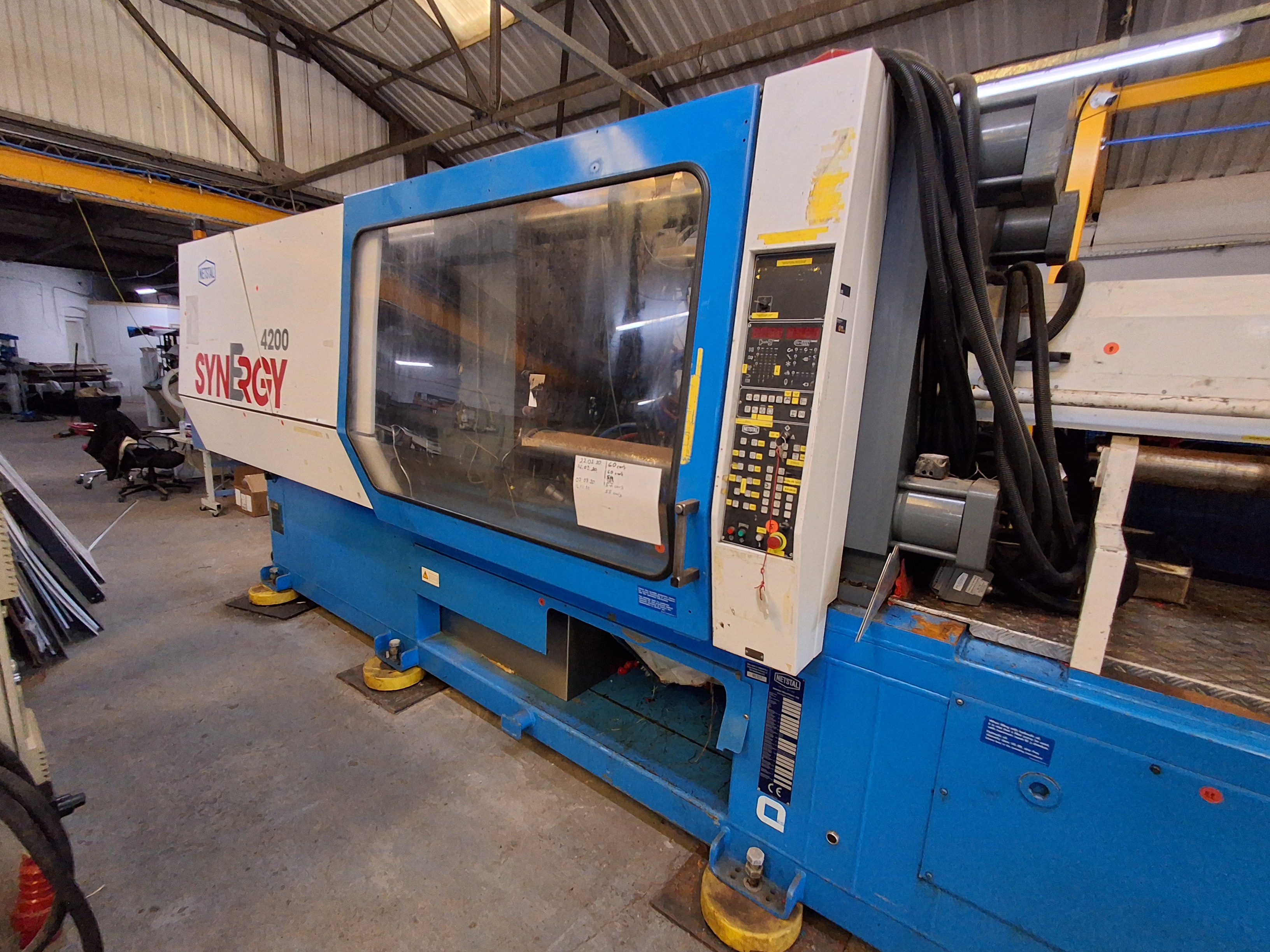 2001 Netstal Synergy S-4200K-1700 Injection Moulder. Machine Number 9N.10443. Machine Specs shown on — photo 1