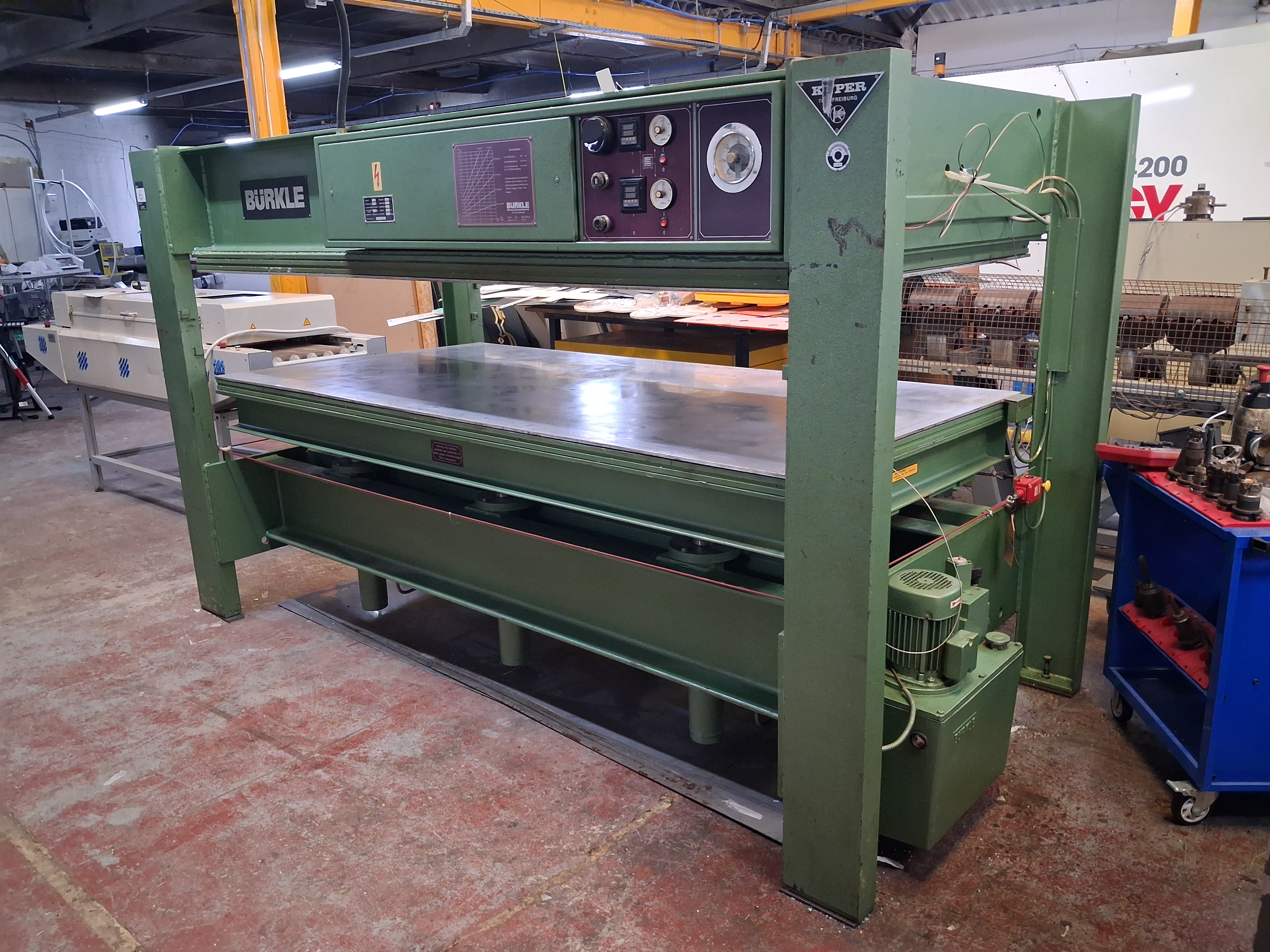 Burkle Model U80 Single-Daylight Platen 350 bar Press, Press Area 2550 x 1300mm. Machine Number 78/3 — photo 1