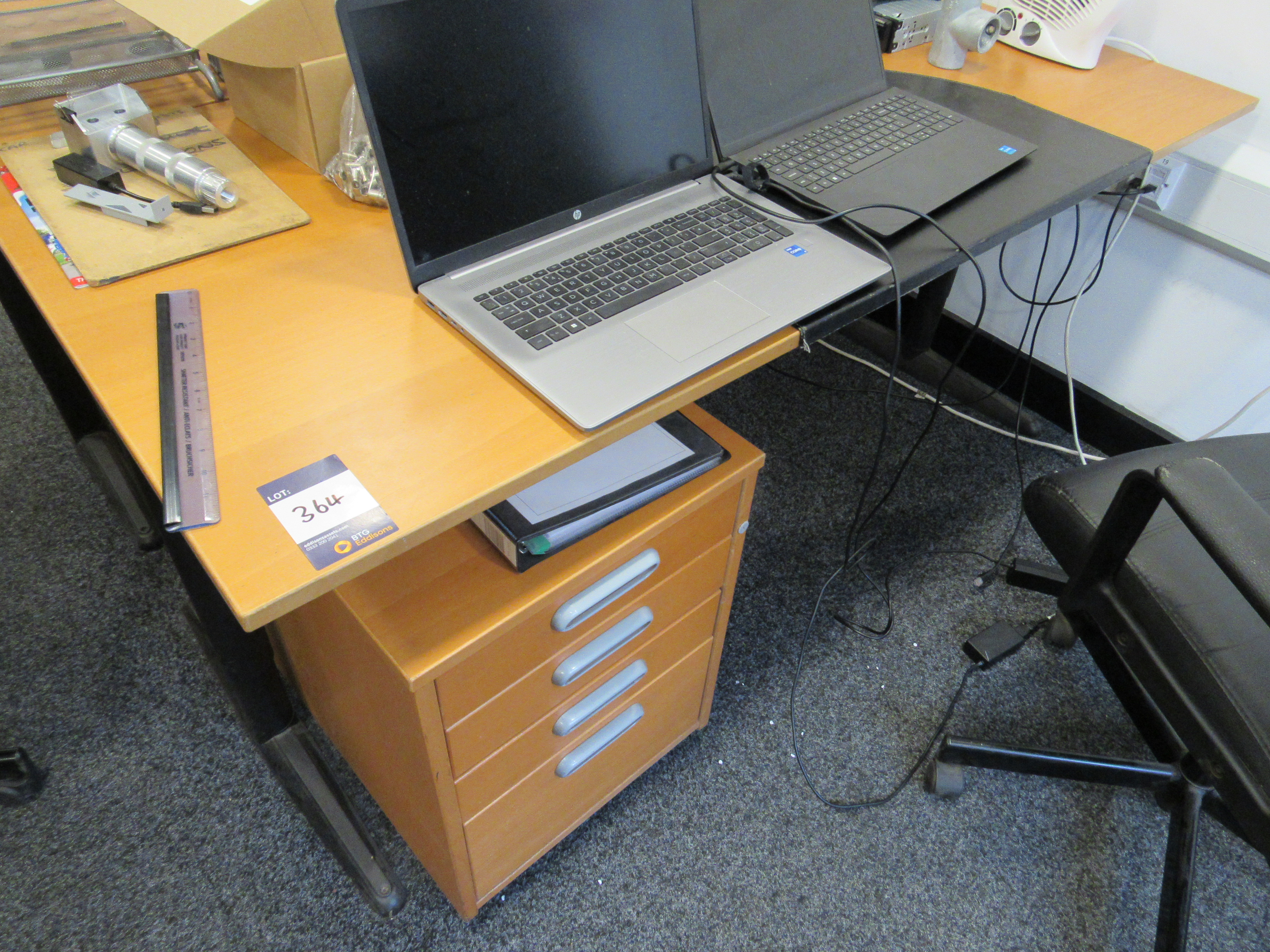 Office desk with operators chair and 4 drawer pedestal - photo 1