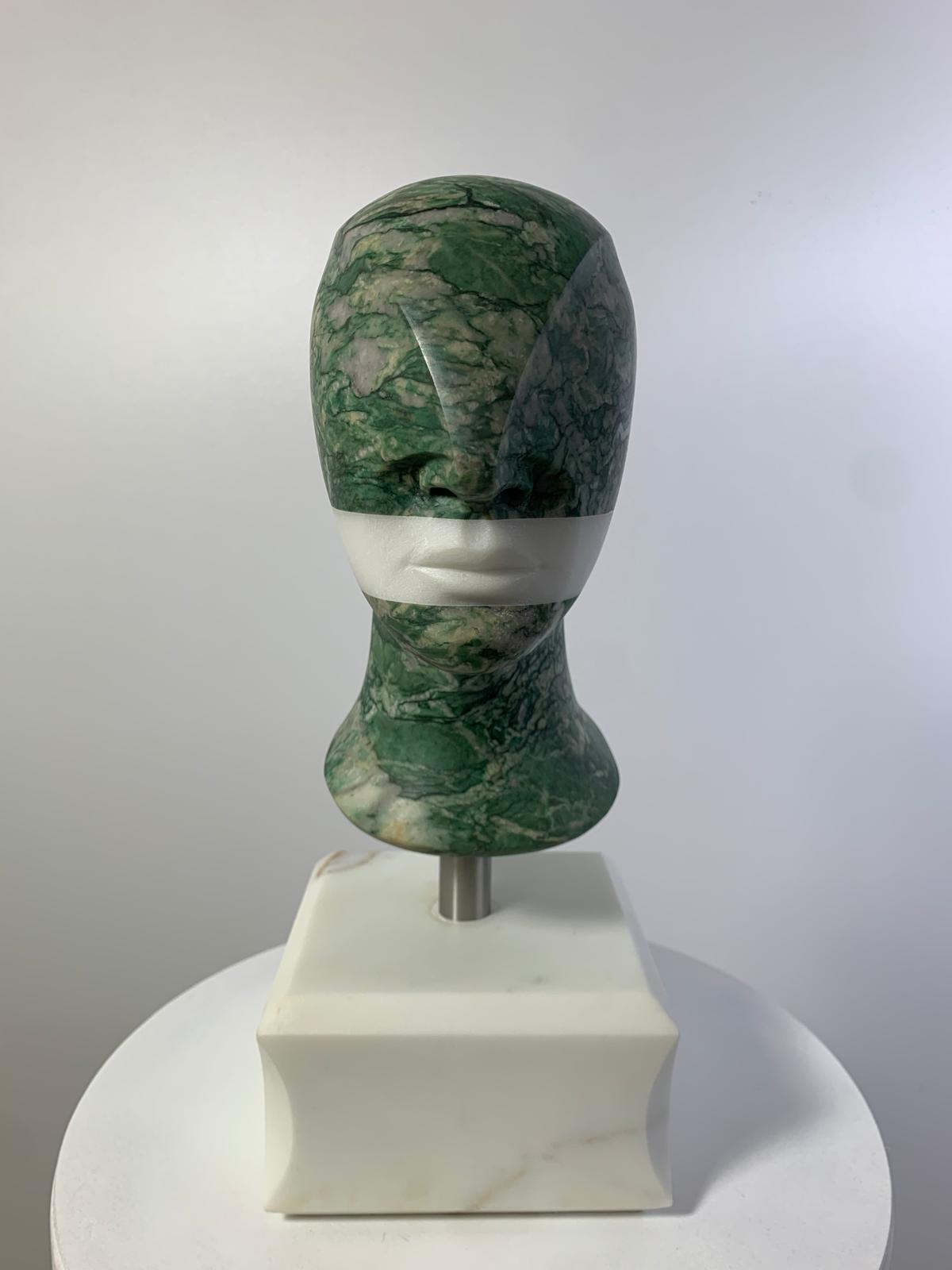 Domenico Ludovico Emerald and White Thought, 2024 Green Quartzite and Marble Calacatta Gold on a — photo 1