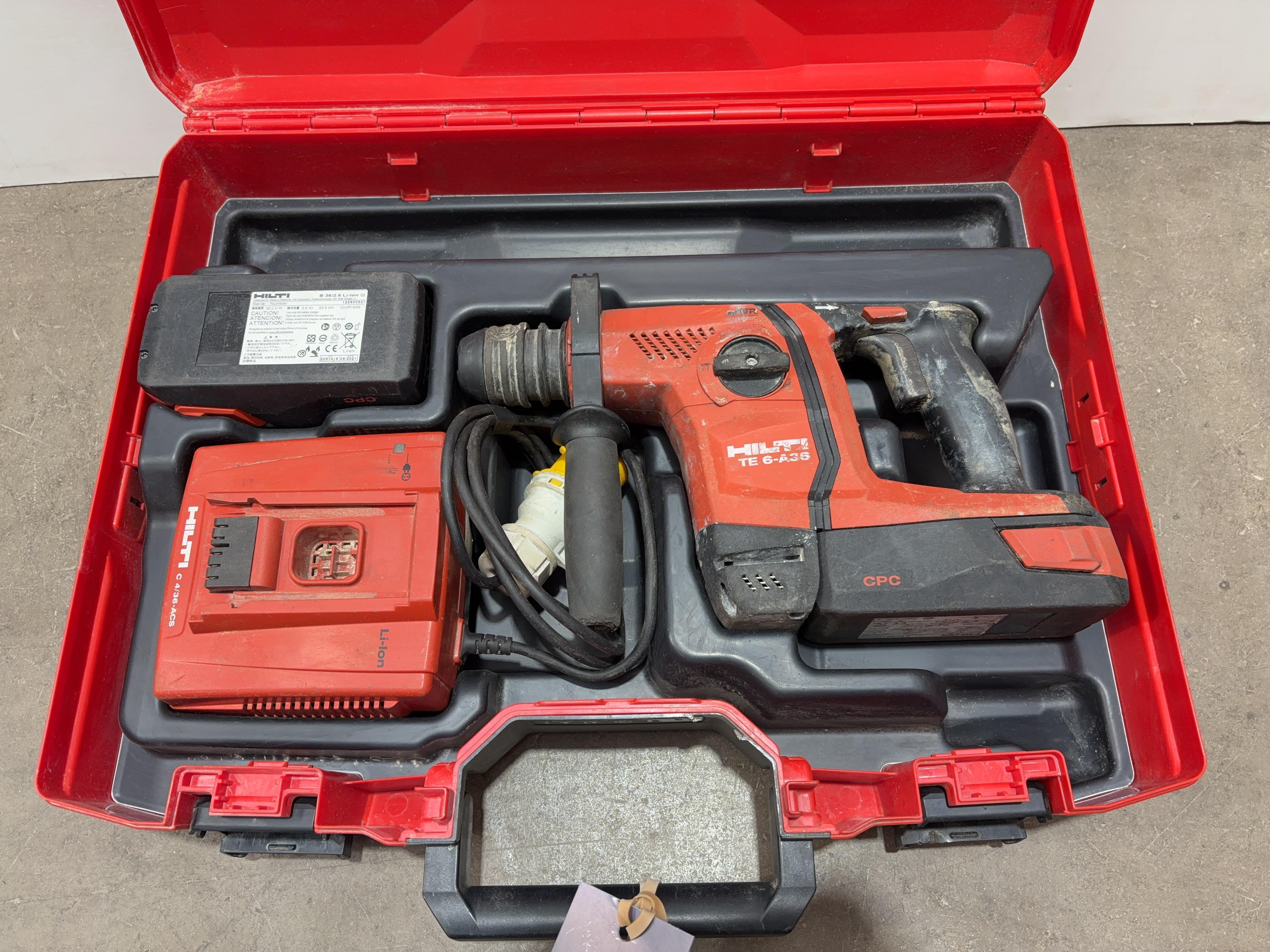 Hilti TE 6-A36 heavy duty cordless hammer drill in carry case with 2 x batteries and 1 x charger - photo 1
