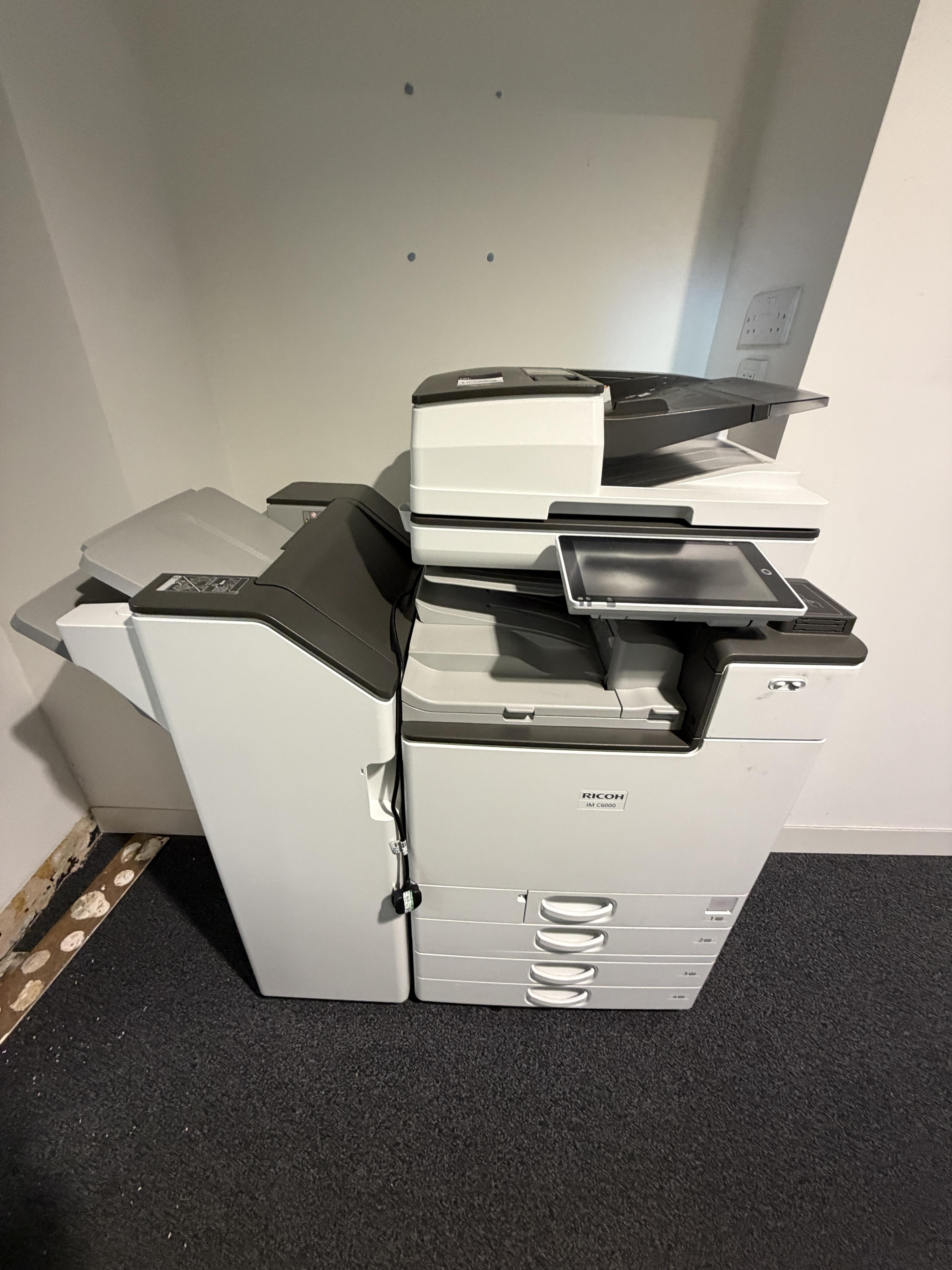 Ricoh IM C6000 Multifunction Colour Laser Printer, 60 PPM printer (Please note this lot is located i - photo 1