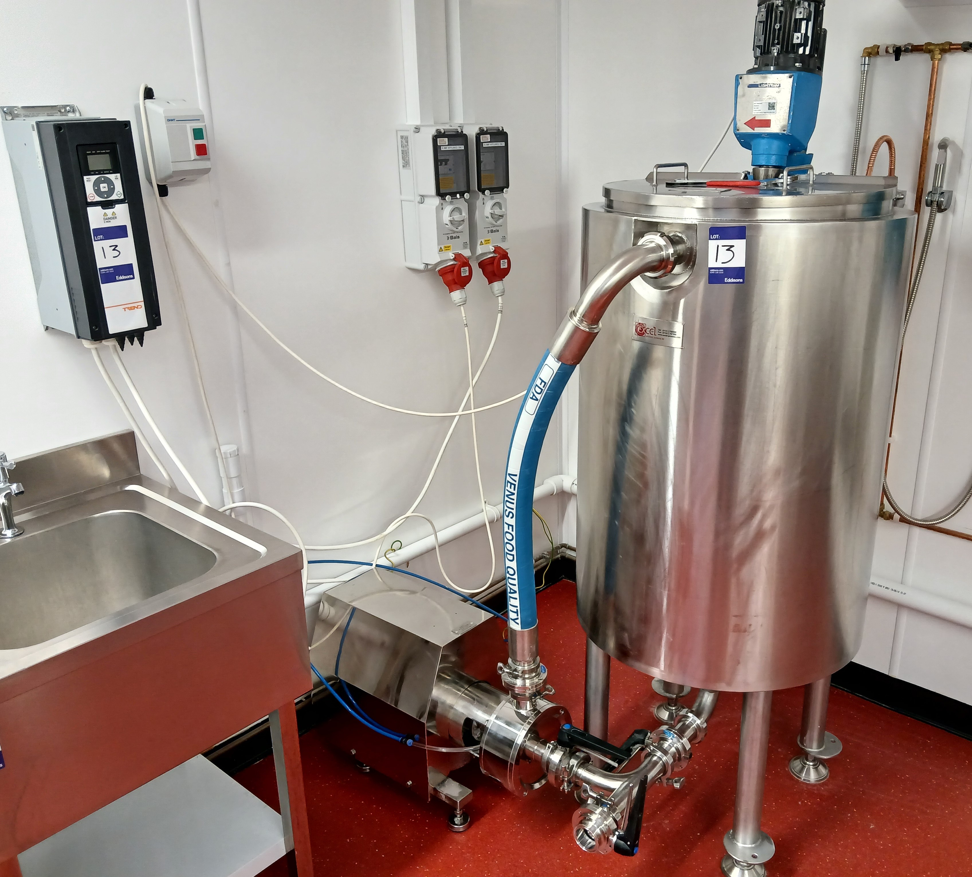 Excel Stainless Steel Mixing Vessel with MGT Machinery ILM 7.5kw Mixer, Universal Motor, Lightnin Ag - photo 1