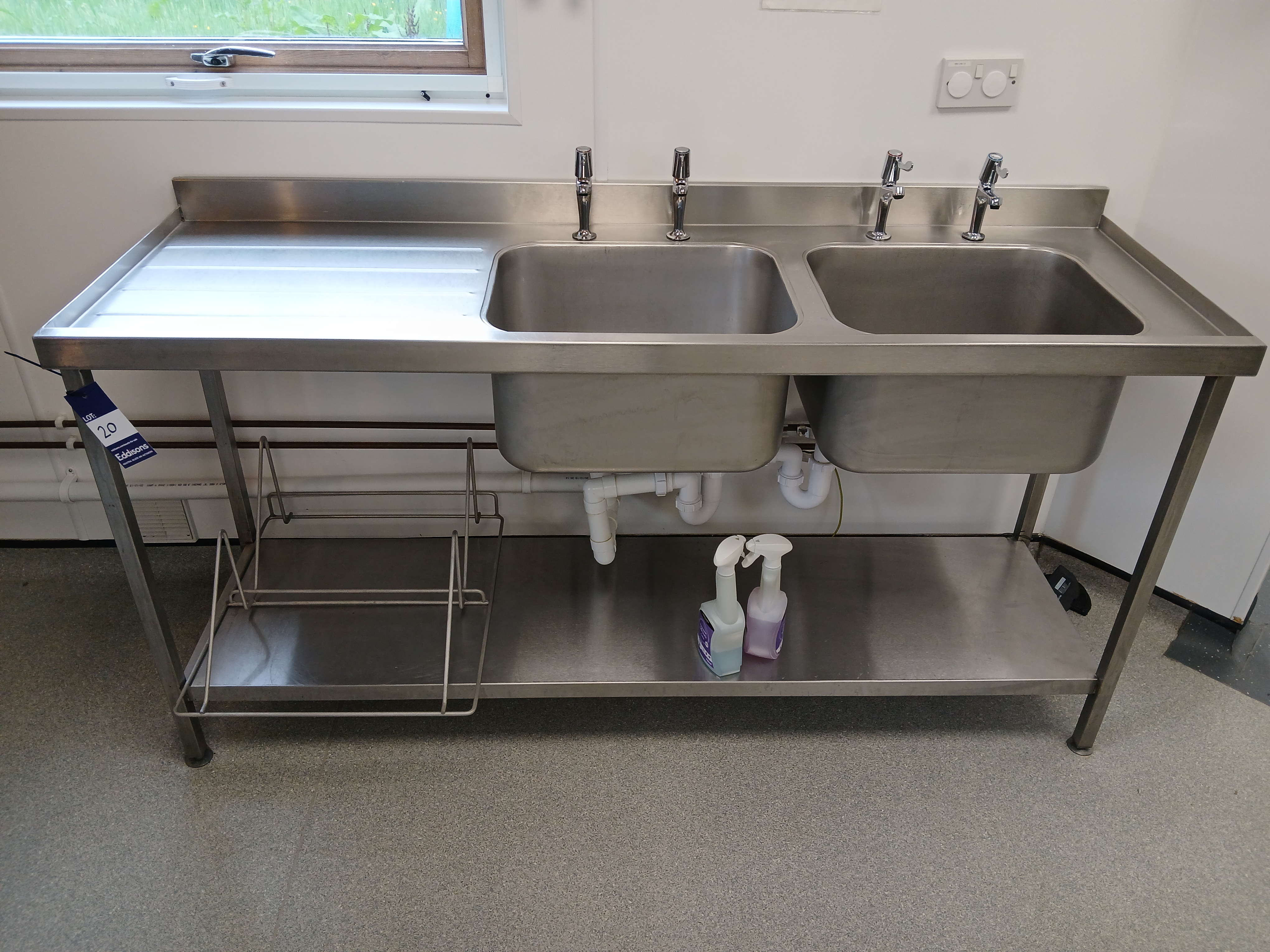 Stainless Steel Twin Bowl Sink (Approx. 1800 x 600) (Purchasers responsibility to disconnect and rem - photo 1