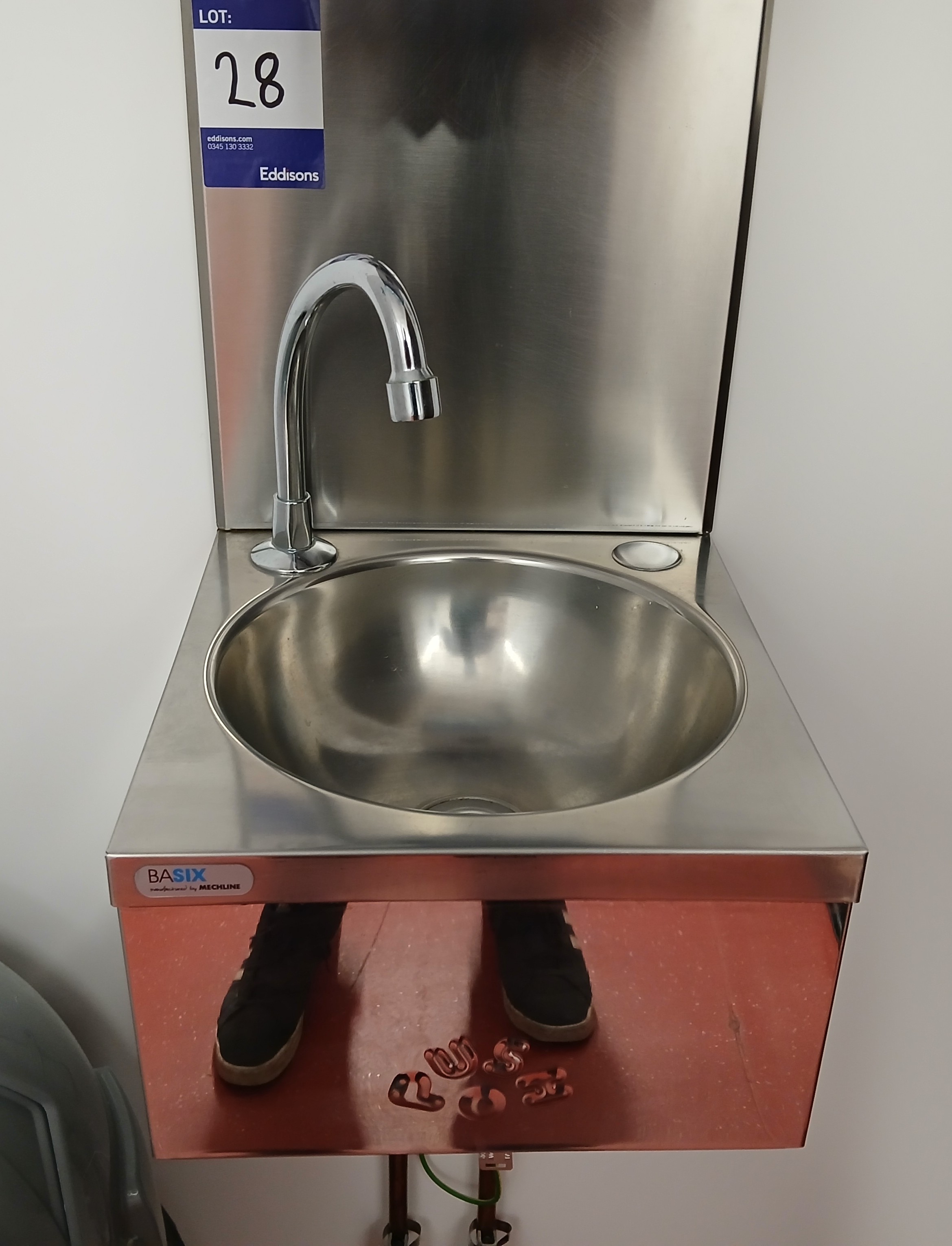 Basix Stainless Steel Wash Basin (Approx. 300 x 300) (Purchasers responsibility to disconnect and re - photo 1