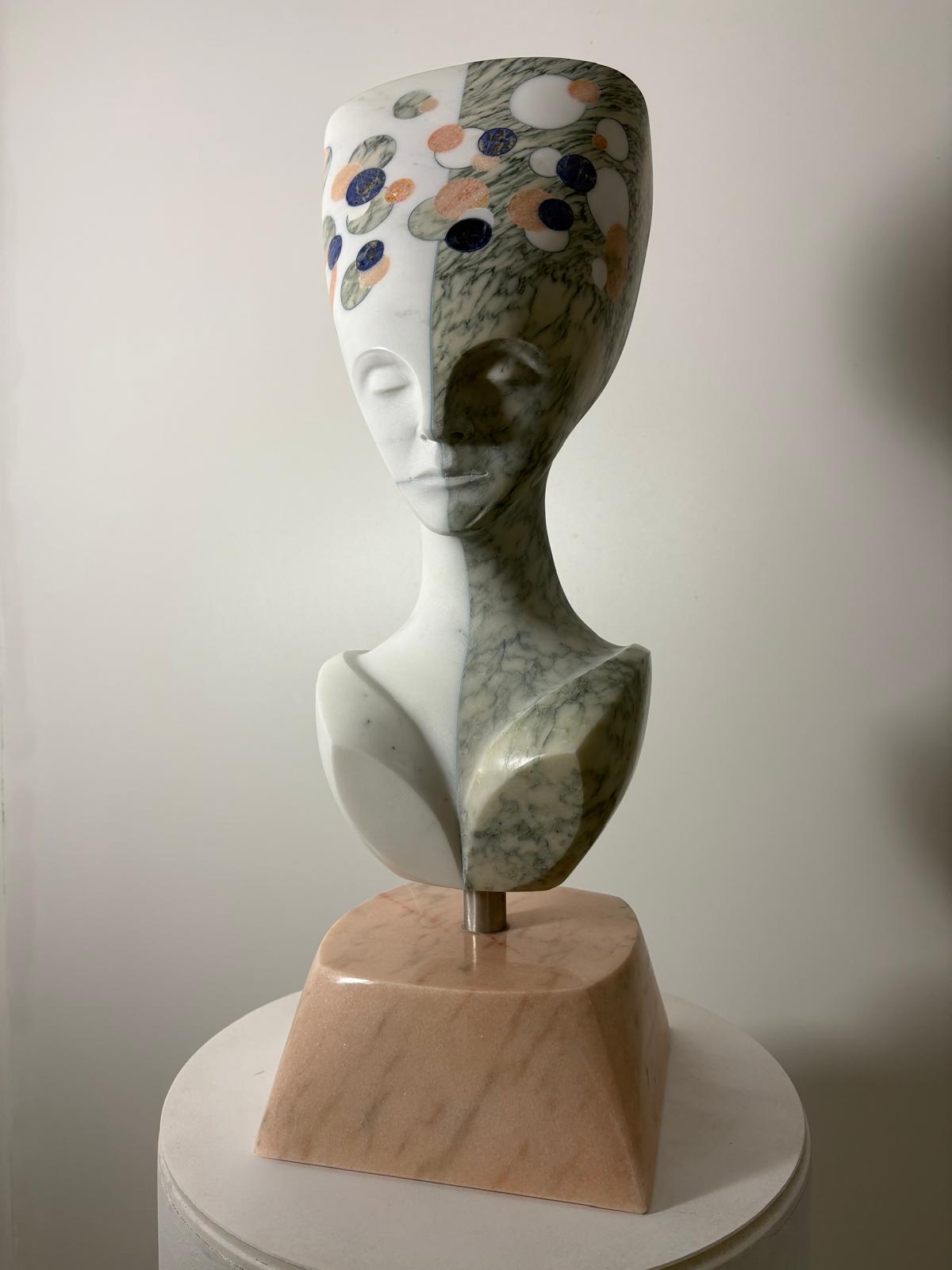 Domenico Ludovico Art & Love, 2025 Carrara statuary white marble, and Zebrino Marble, rare, precious - photo 1