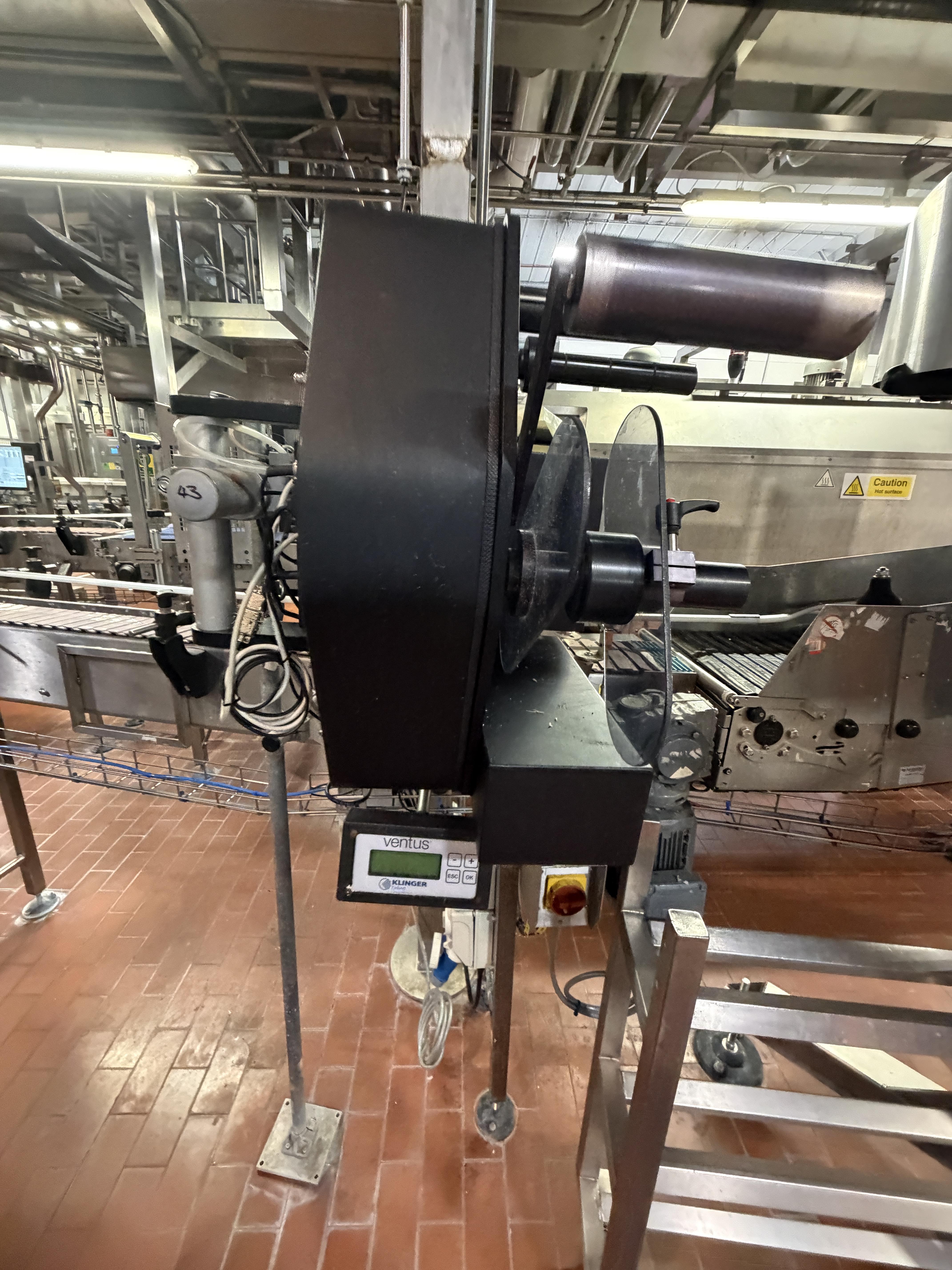 Ventus Label Applicator. Mertex Printer. Attaching labels to 6 x 4 pint packs. This lot is Buyer to - photo 1