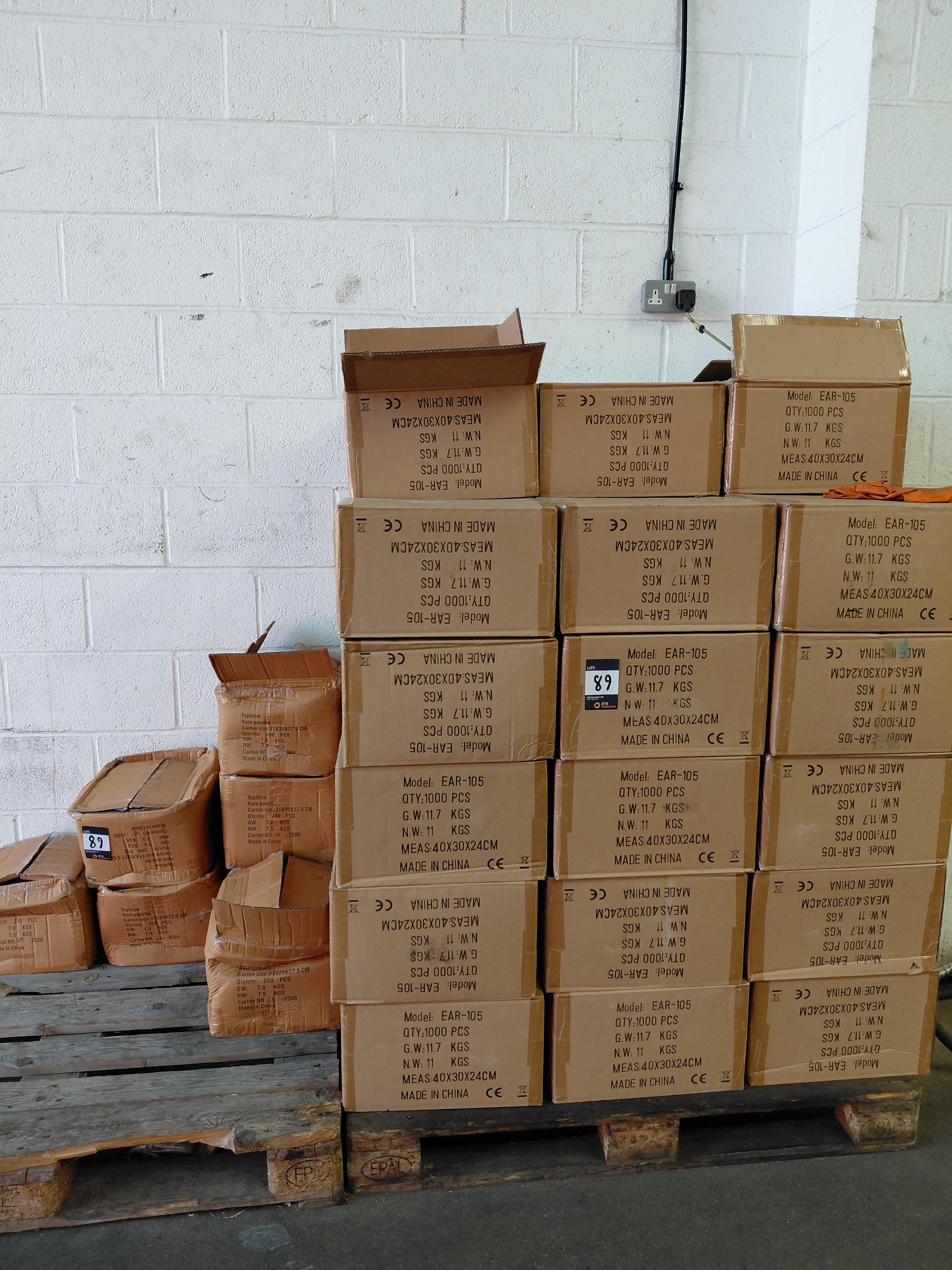 Pallet of Wired Head Phones with 3.5mm Jack, 7x Boxes of Rain Ponchos and Quantity of Blankets and C - photo 1