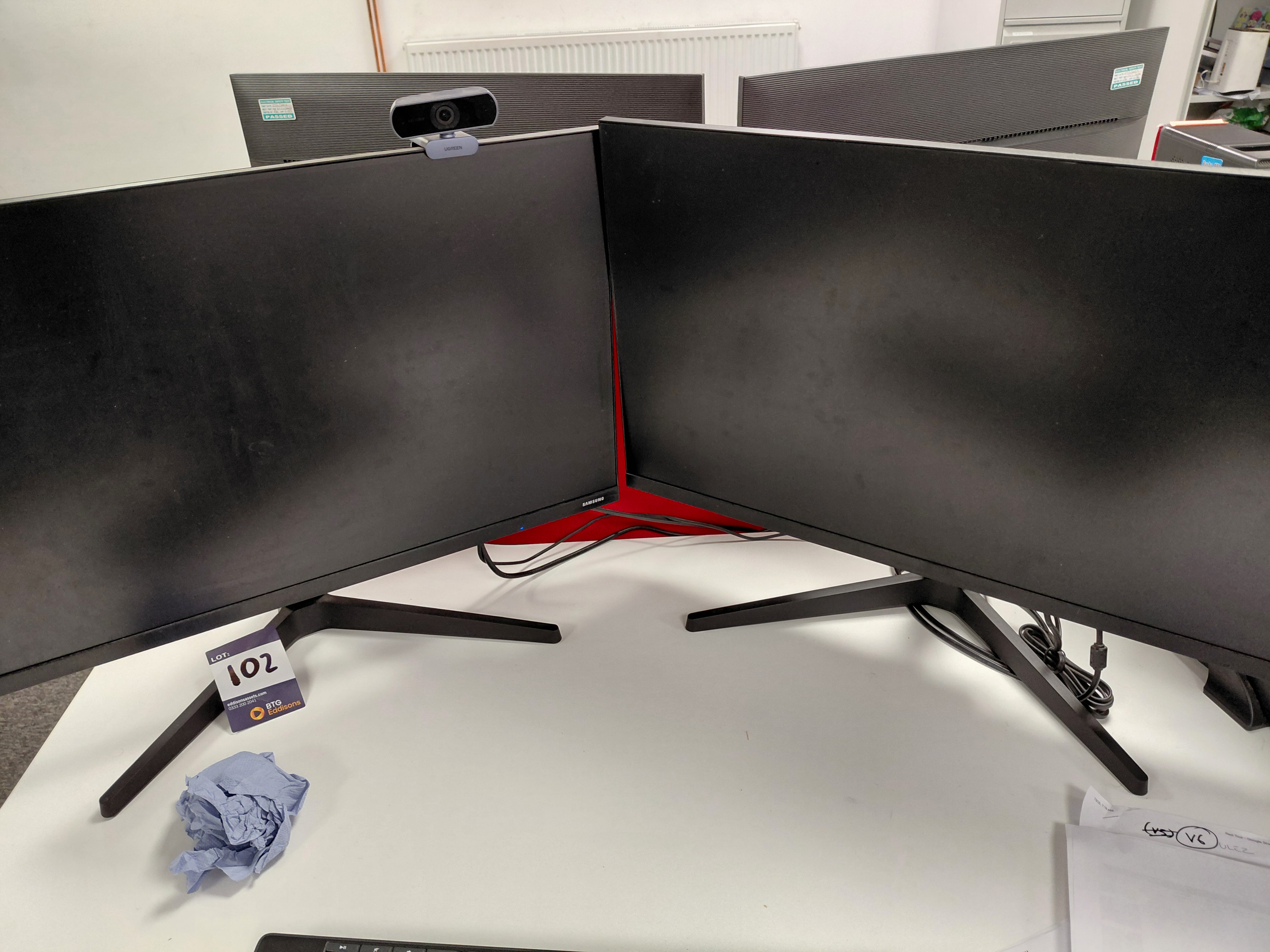 2 x Samsung F27T350FHR 27in LED monitors, S/N CXJTH4ZR102752H & 06GZHK7TC00240P - photo 1