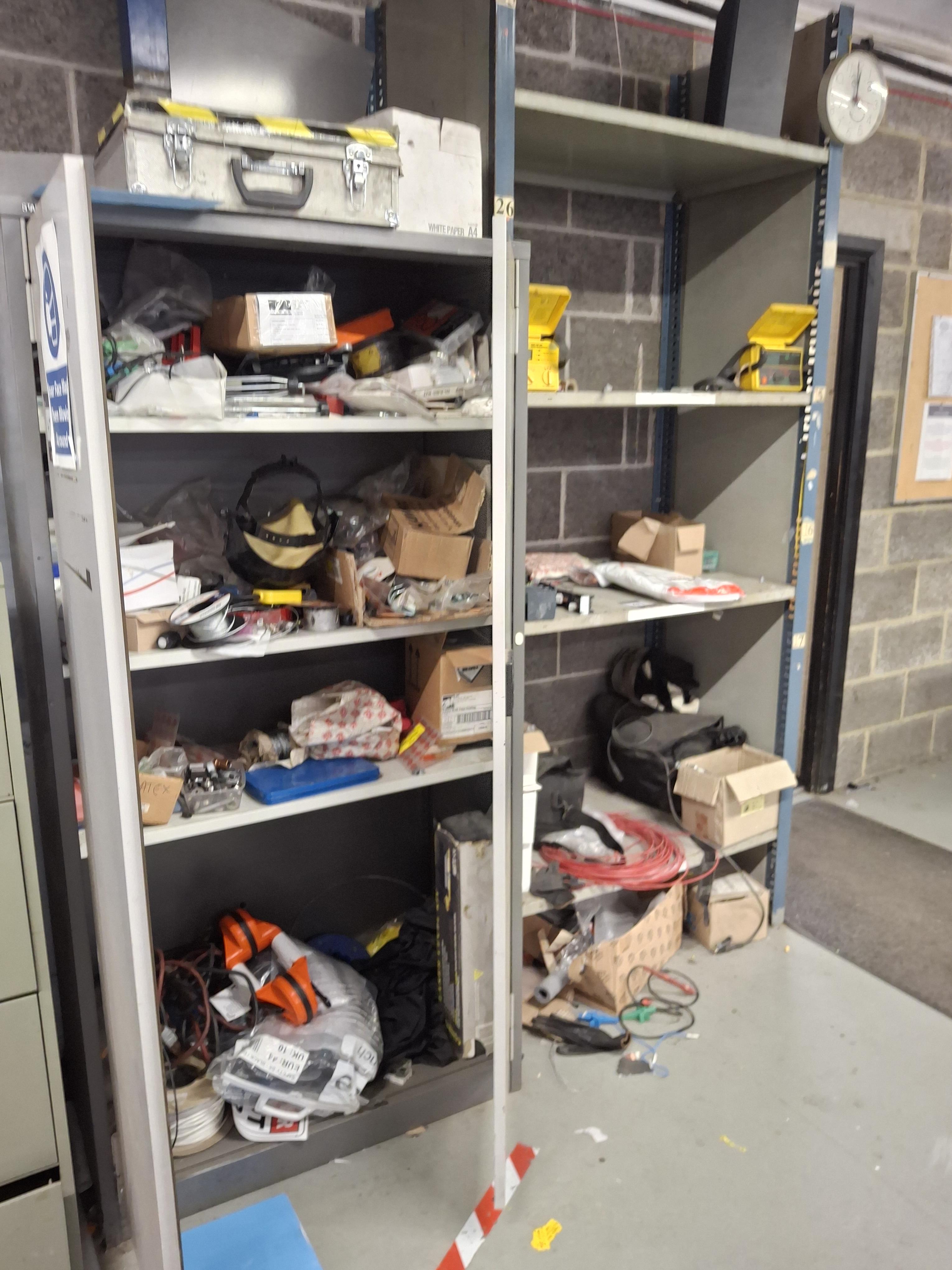 Metal cabinet and contents to include components plus rack and contents - photo 1