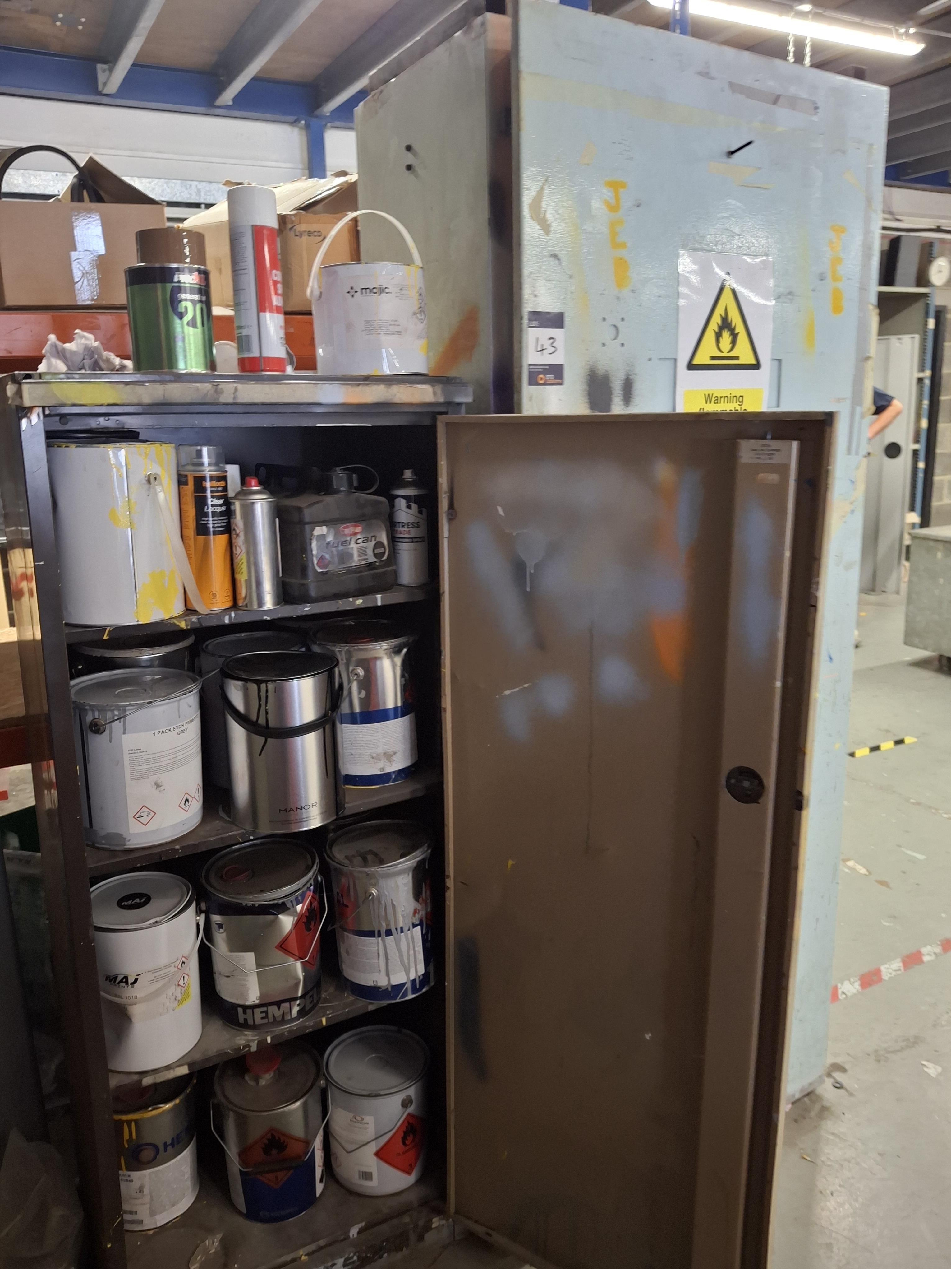 2 Cabinets of paints and solvents including the cabinets - photo 1