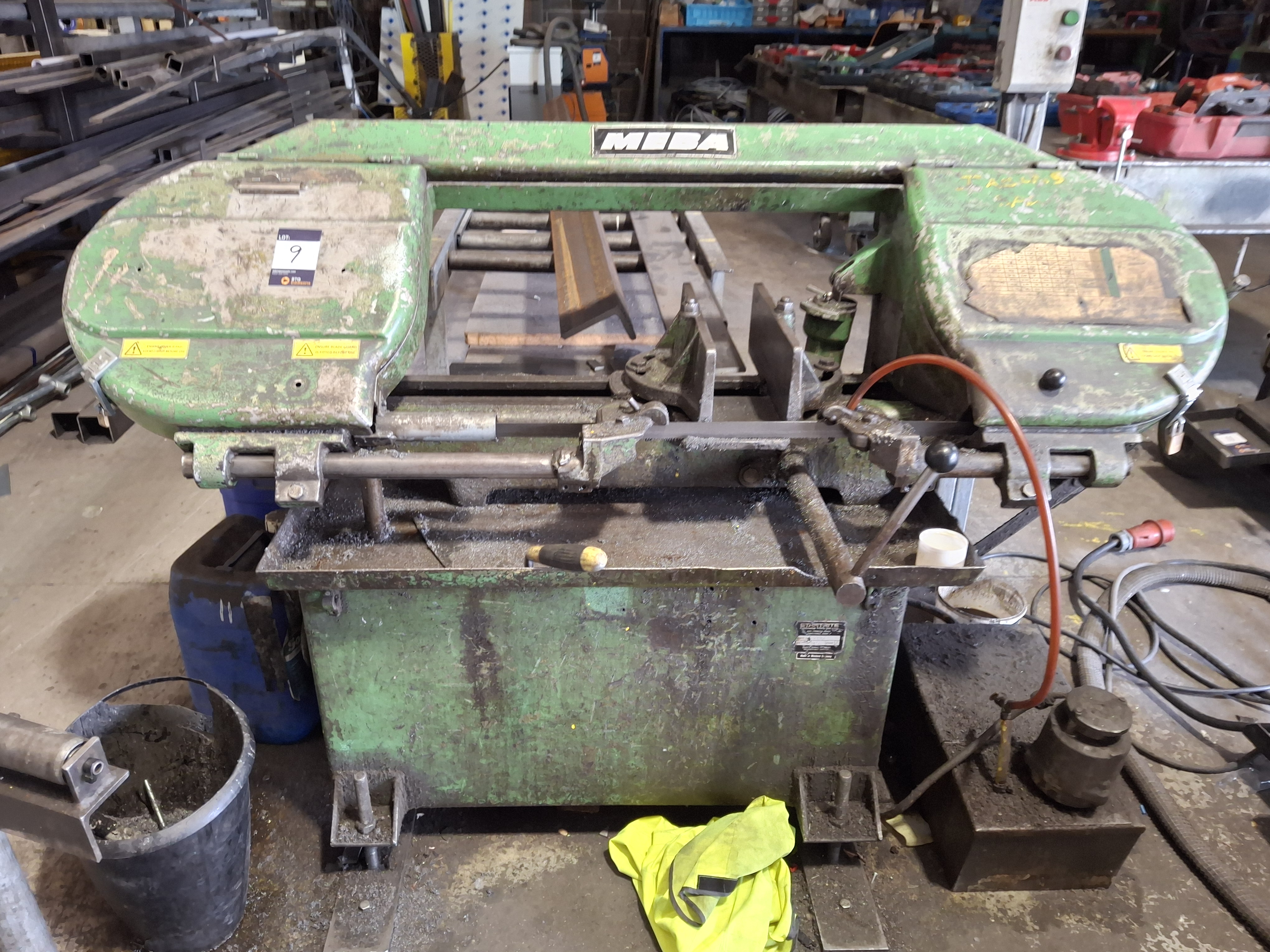 Startrite Meba 4880 horizontal bandsaw with roller table and 3 x roller stands (buyer to safely disc - photo 1