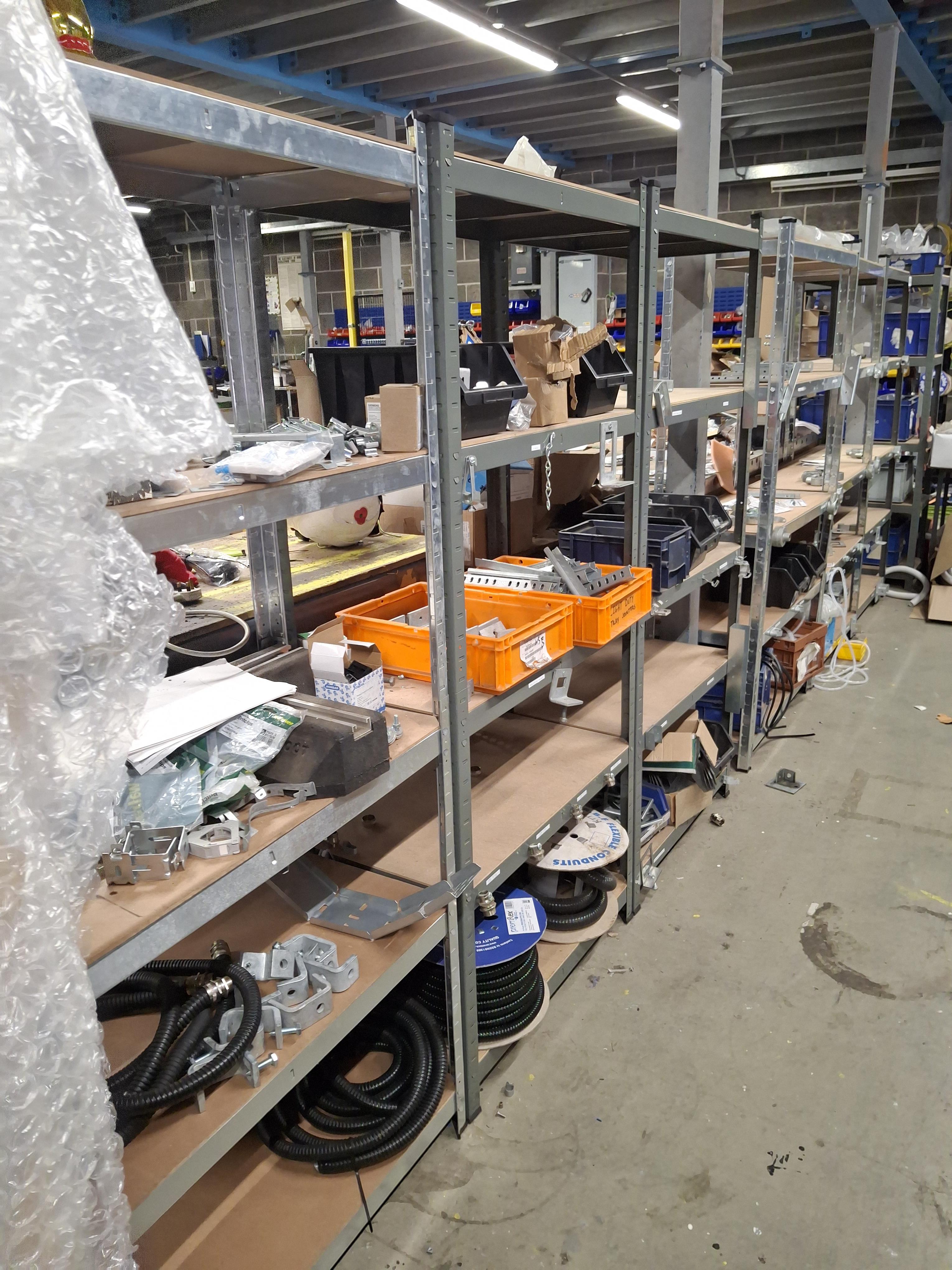 6 Bays of stores racking and contents to include conduit and components - photo 1