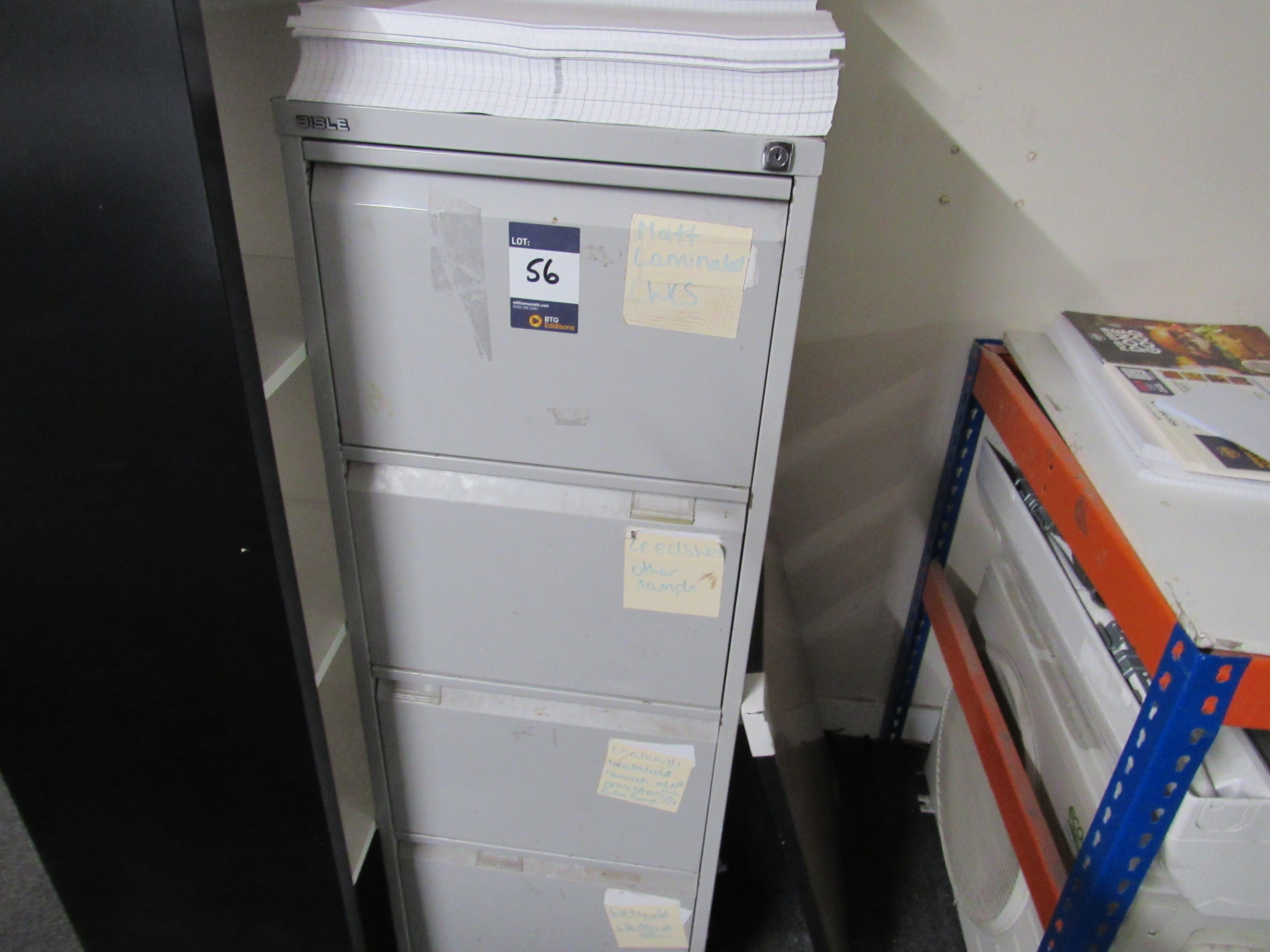 Bisley 4 drawer filing cabinet and 8 compartment shelving unit - photo 1