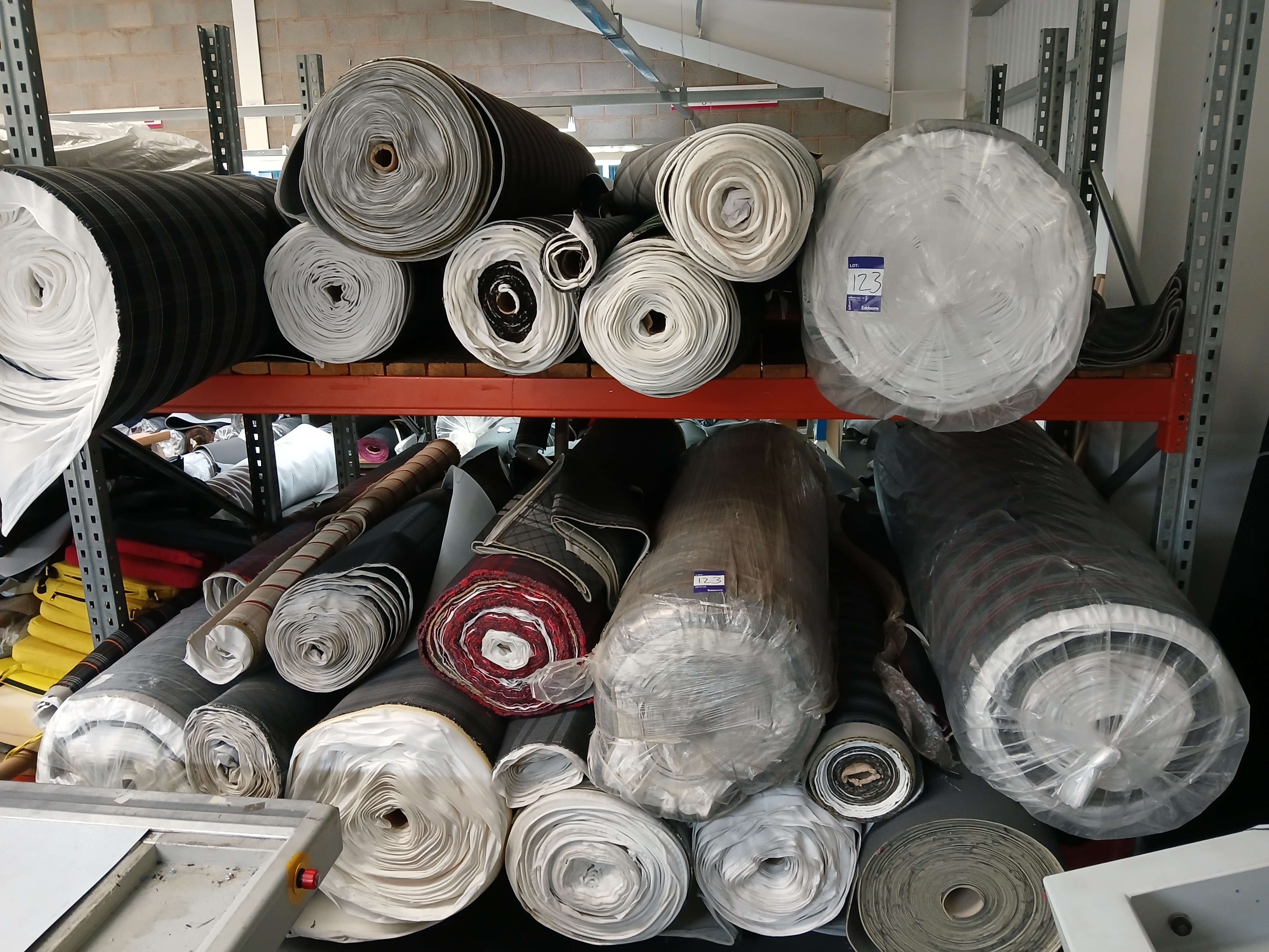 Lot Comprising Various Part / Complete Rolls of Volkswagen Tartan / Gacara / Plaid Seat Fabric (Repl - photo 1