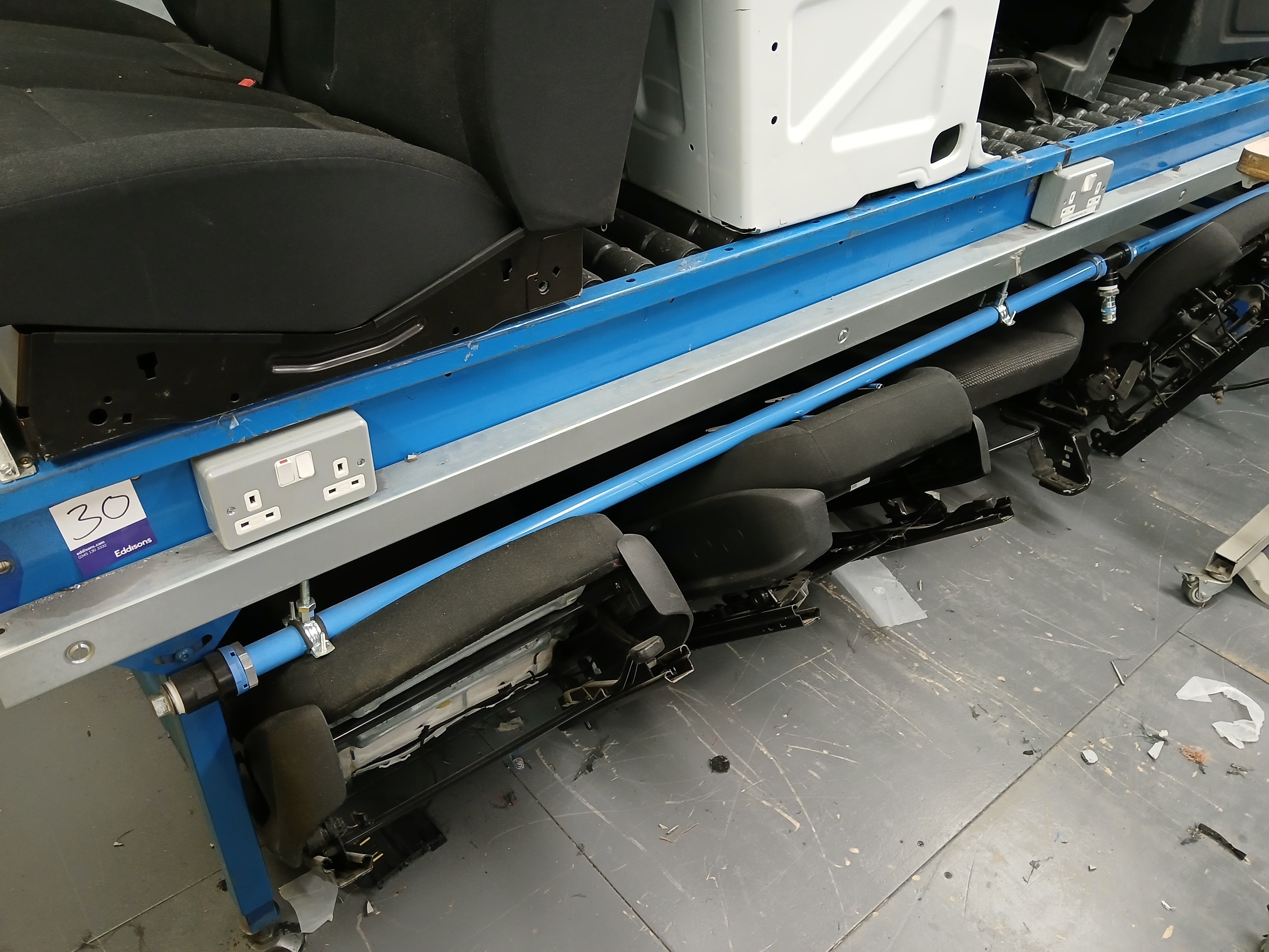 3 x Section Roller Conveyor Table Line, with Airline, and Plug Sockets (Section Length Approx. 3000, - photo 1
