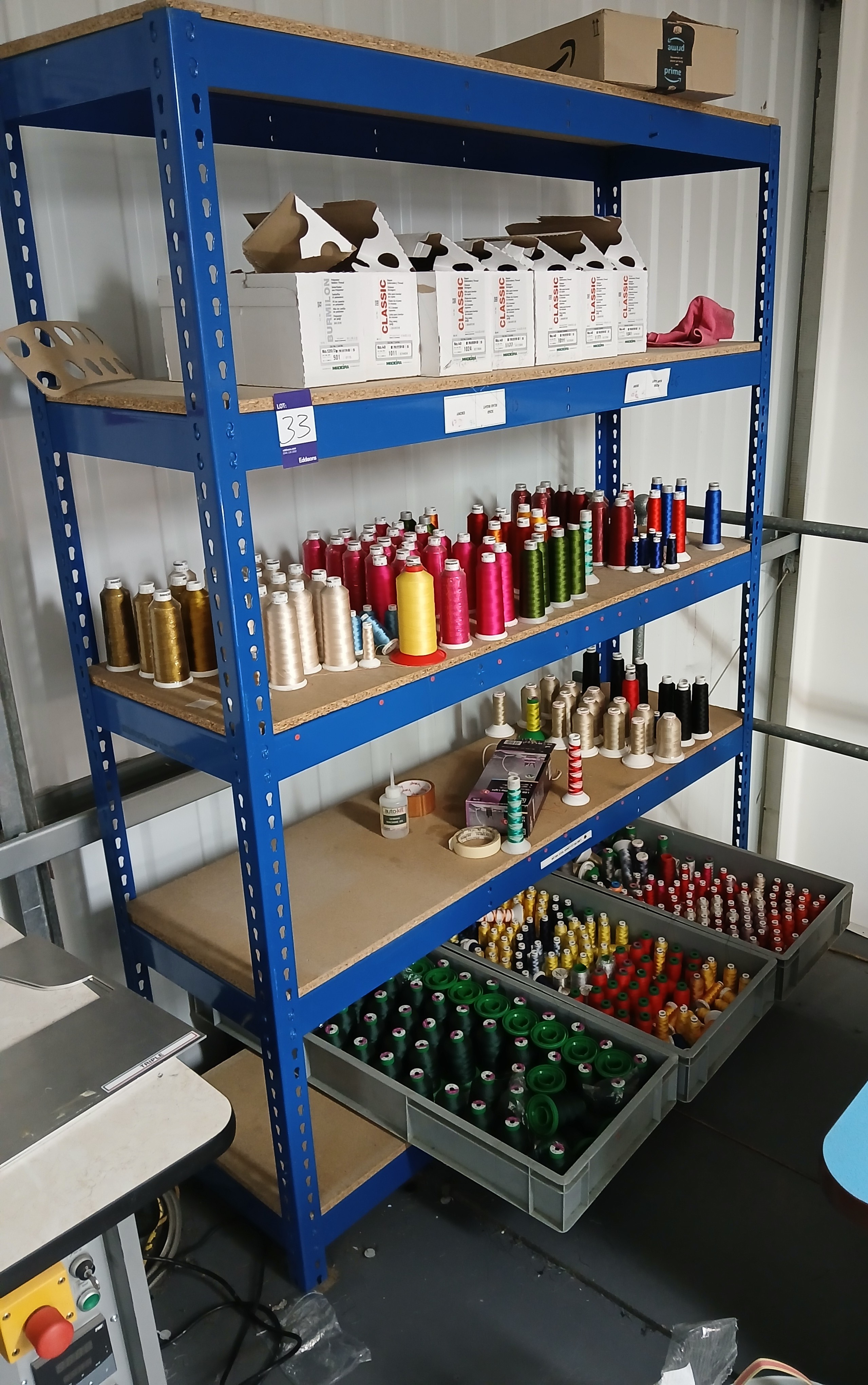 5 Tier Boltless Shelving (Approx. 460D x 1530W x 2000H), and Contents, to include Assortment of Sewi - photo 1