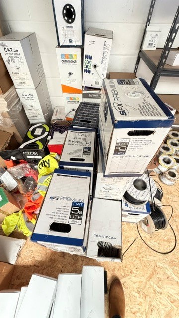 CAT5e cable boxes, networking components and cable reels. - photo 1
