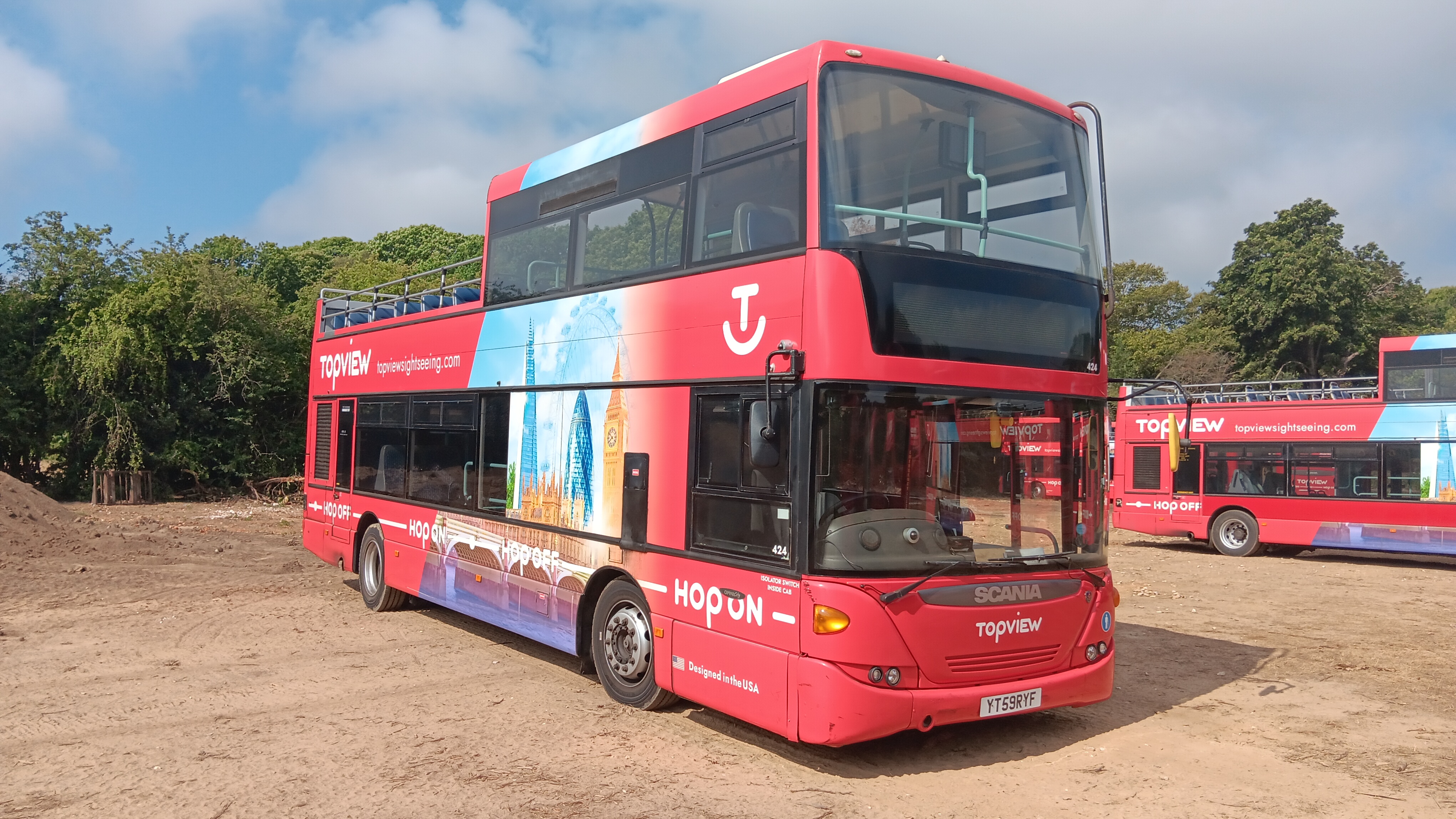 Scania OmniCity N230 UD4 2-axle low floor double decker open-top sightseeing bus, registration YT59 - photo 1
