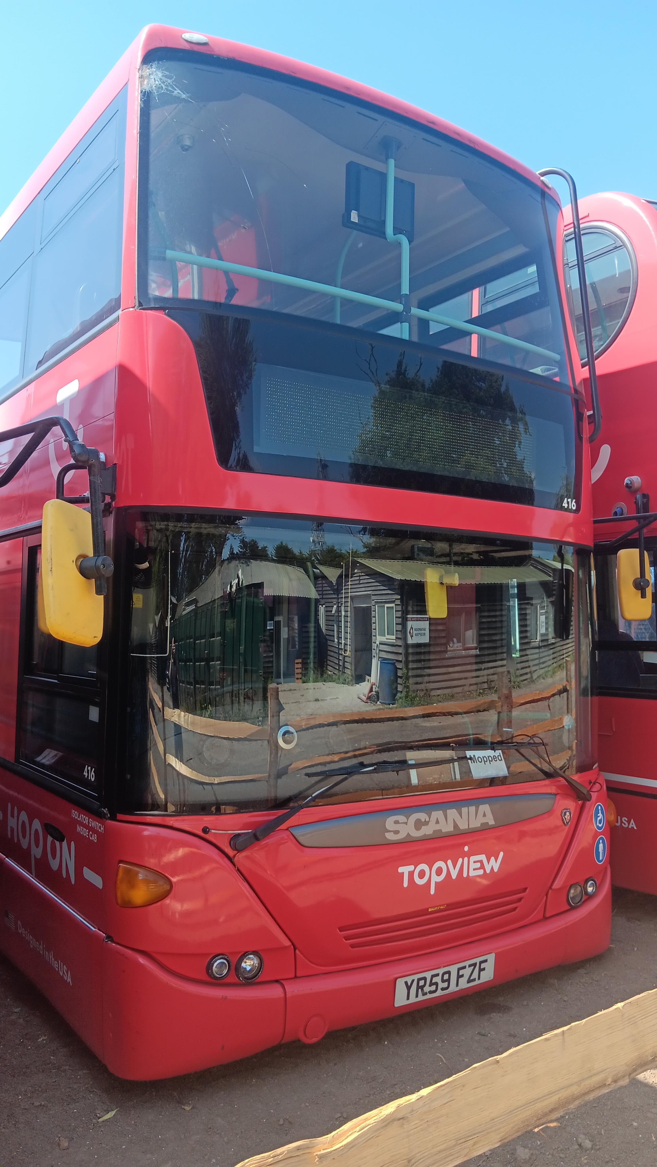 Scania OmniCity N230 UD4 2-axle low floor double decker open-top sightseeing bus, registration YR59 - photo 1