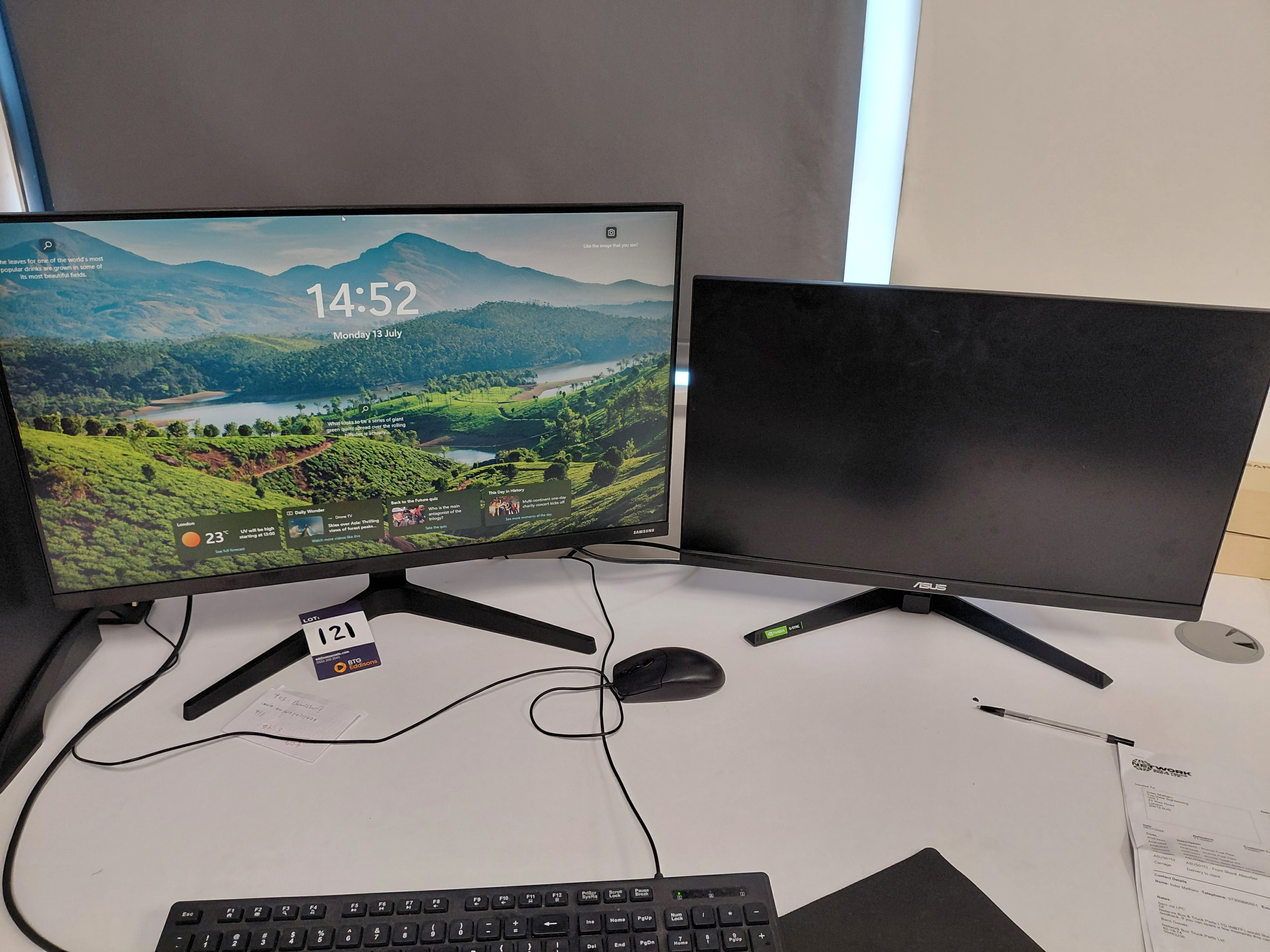 Samsung F27T350FHR 27in LED monitor, S/N 06GZHK7TC00260V & Asus VG249M1A 24in LCD Monitor, S/N R3LMQ - photo 1