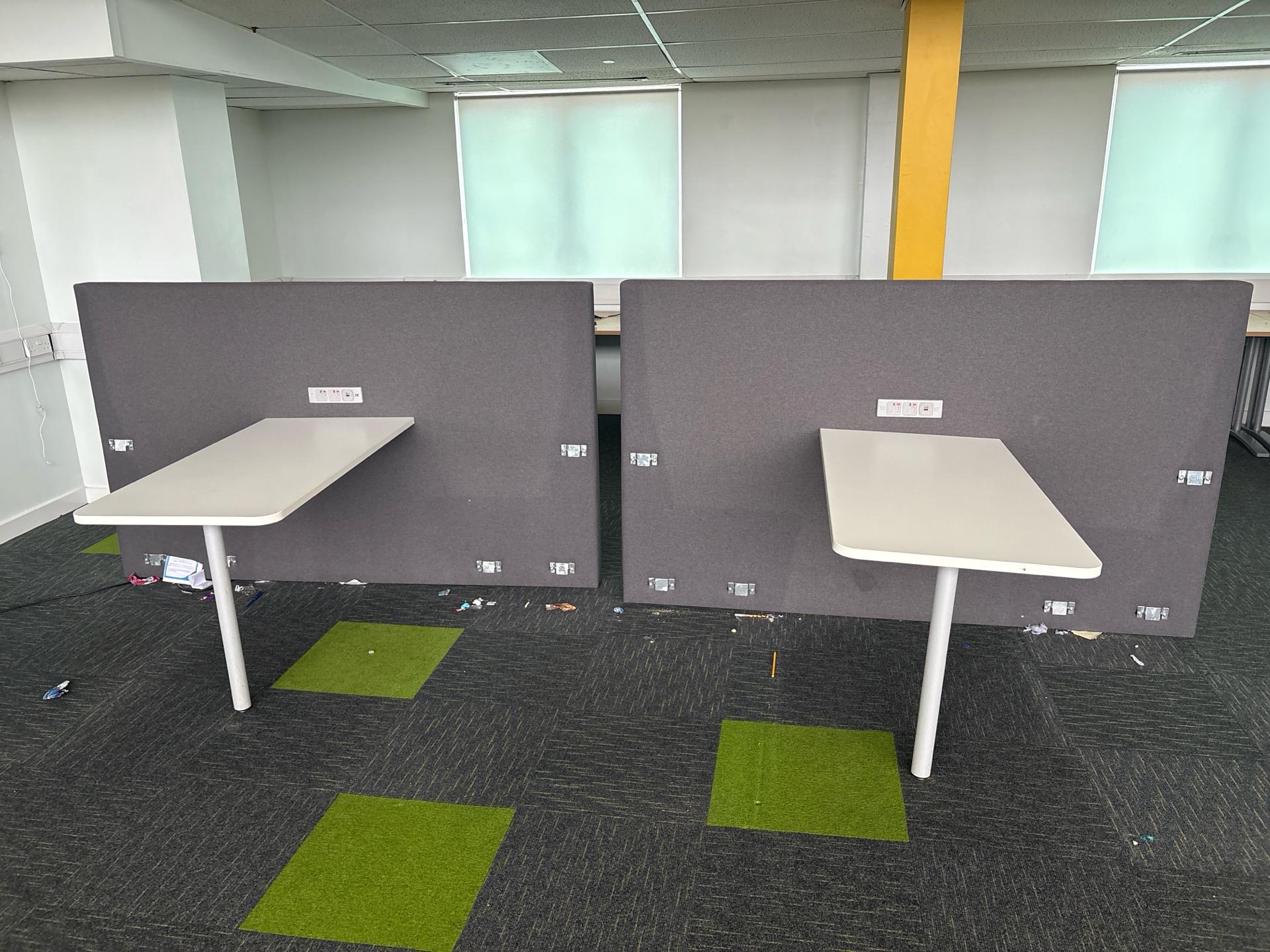 White Desk With Privacy Divider x2 - photo 1