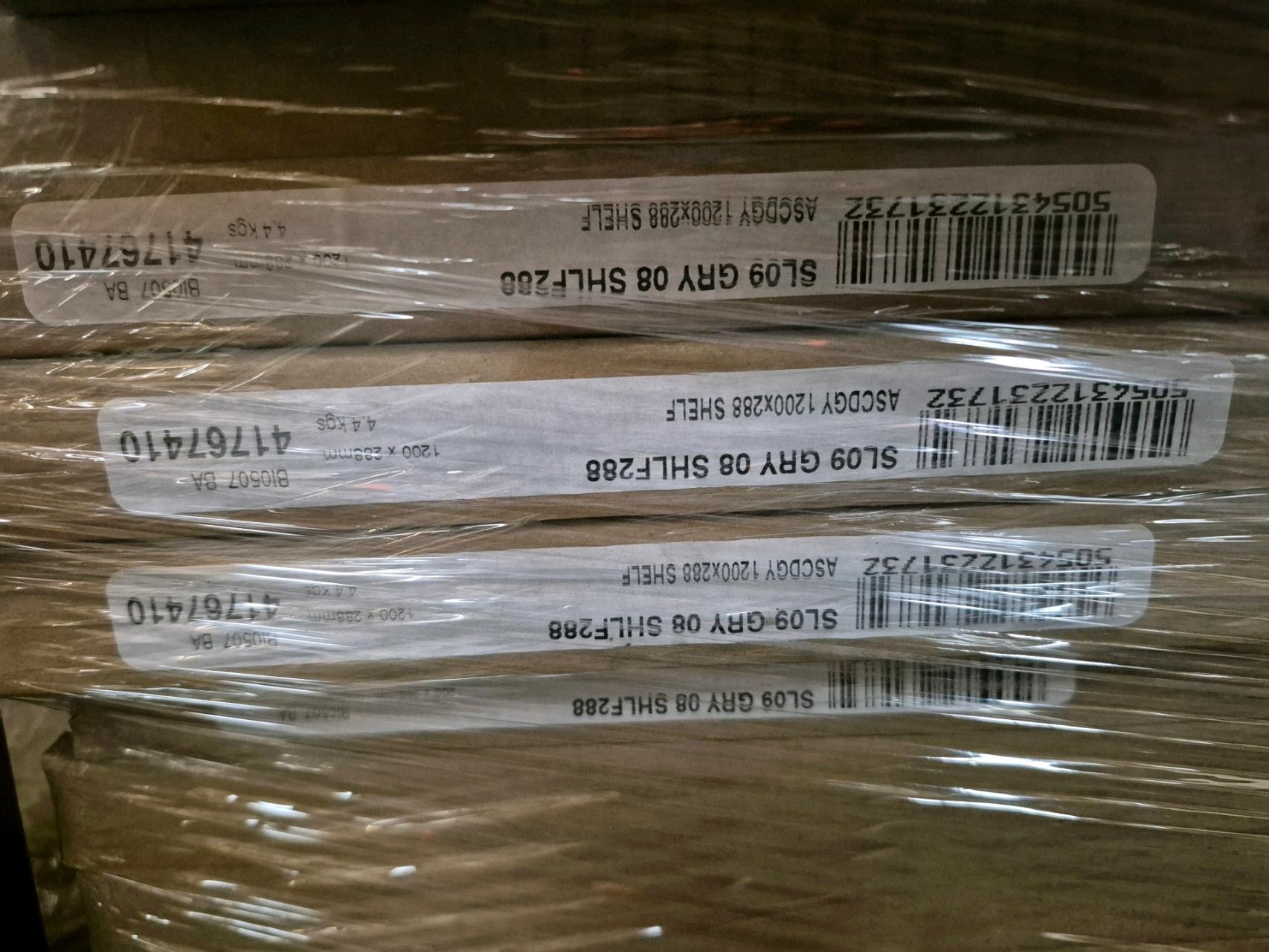 Job Lot of 24 x Dust Grey Shelf 1200mm x 288mm - 41767410 - photo 1
