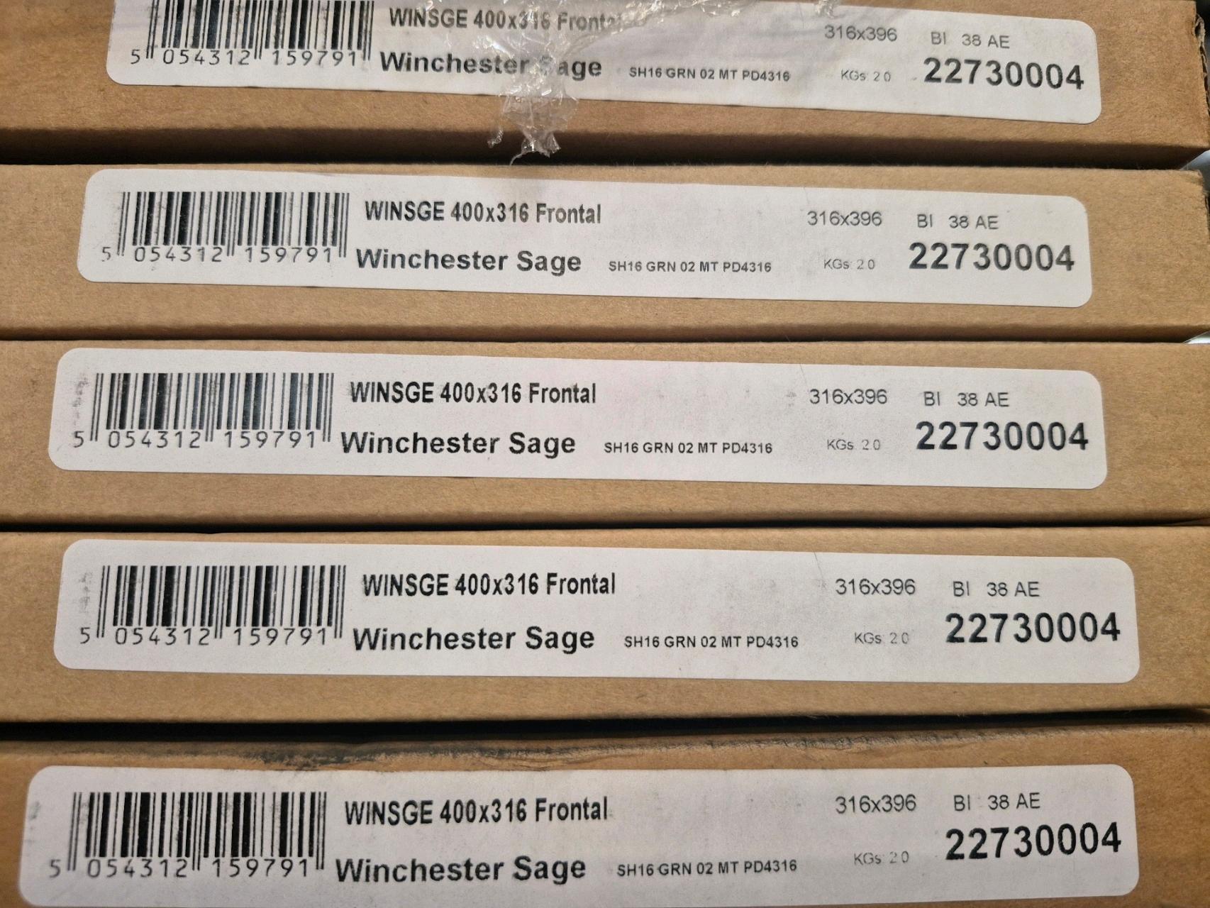 Job Lot of 35 x Sage Green Kitchen Cabinet Drawer Front 400mm x 316mm - 22730004 - photo 1