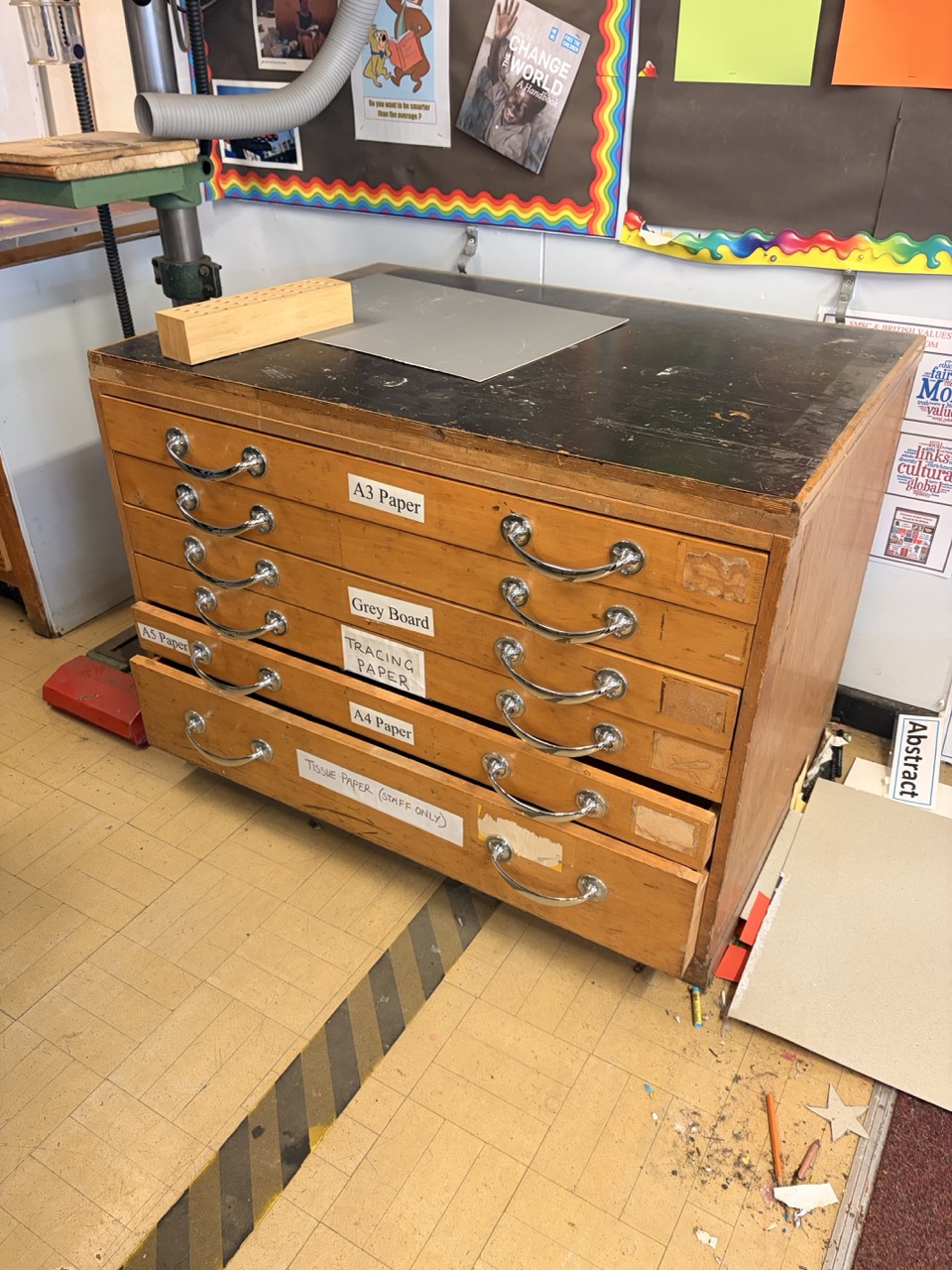 Wooden Flat File / Plan Chest – 7-Drawer, A3/A4/Grey Board/Tracing Paper Storage, No Reserve - photo 1