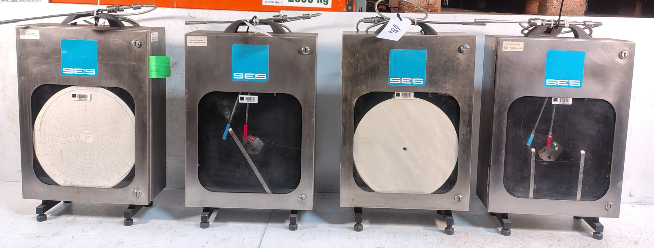 4x Bristol Babcock 50012-44A 100 bar, -10 to 40 °C, Dual Chart Recorders - photo 1