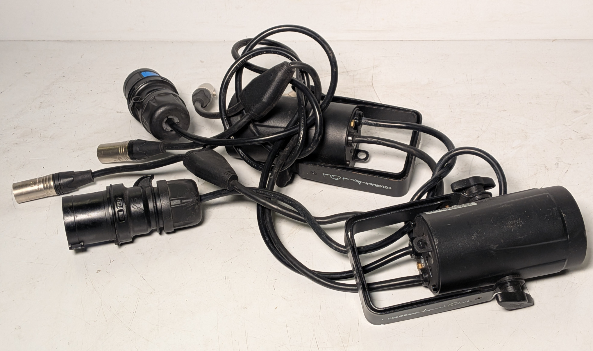 16x Chauvet Colordash Accent Quad LED pin spot, 2x Adam Hall SLTS09 black lighting stands - photo 1