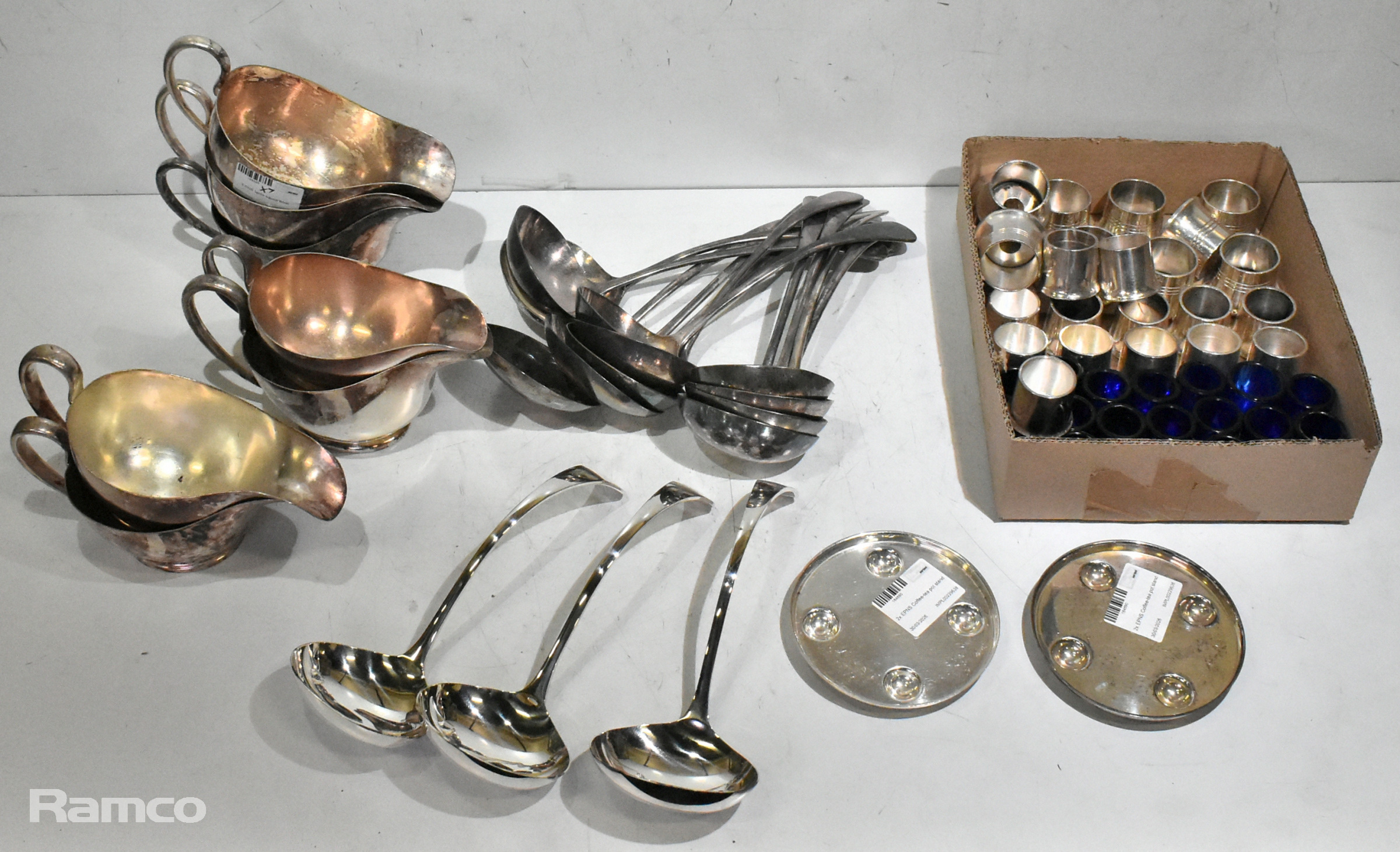 EPNS tableware - table sauce boats, mustard pots, coffee-tea pot stand & more - photo 1