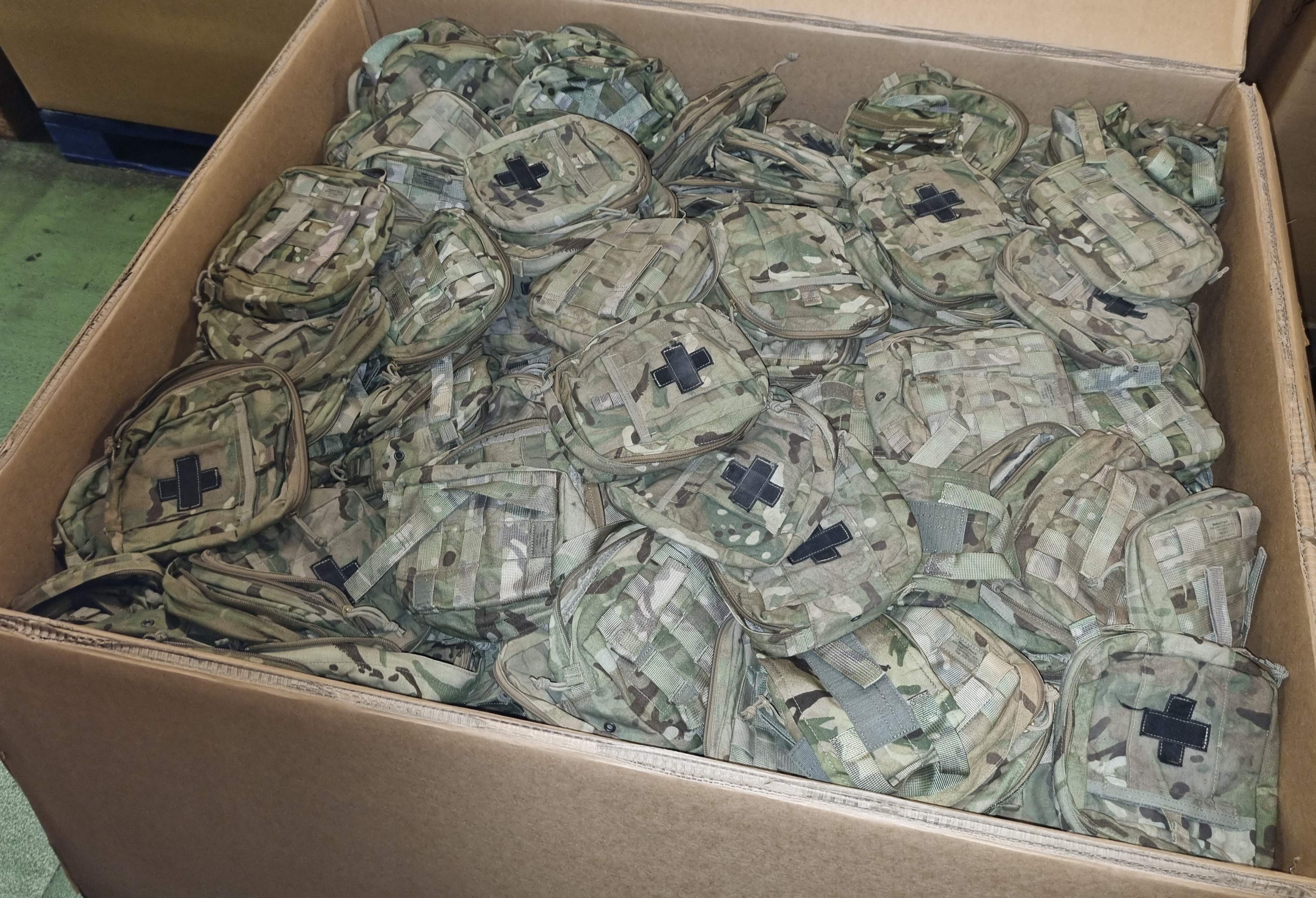 Various types of ex-military MTP accessories - 144 kg – may require repair or be as spares - photo 1