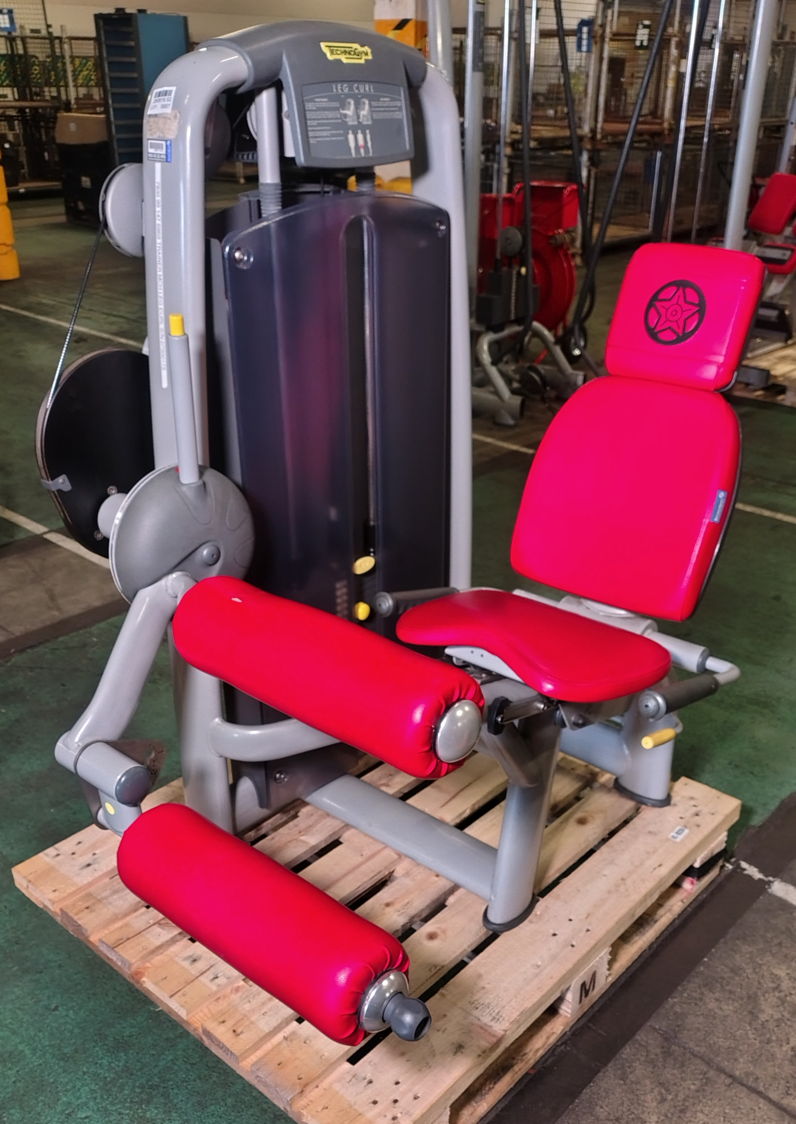 TechnoGym leg curl exercise machine - weight stack: between 2.5kg and 95kg - photo 1