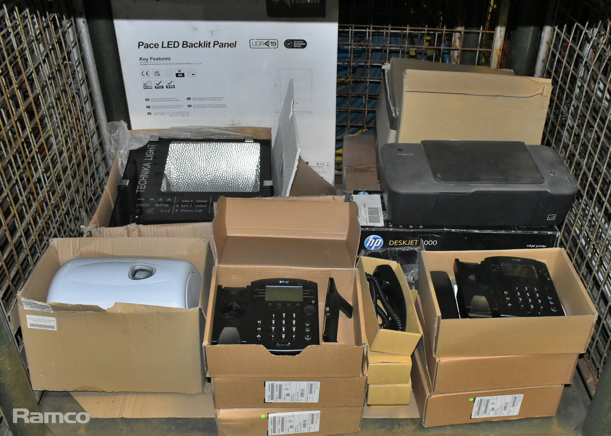 Mixed electrical equipment - printers, lighting equipment and fan grills - see description - photo 1