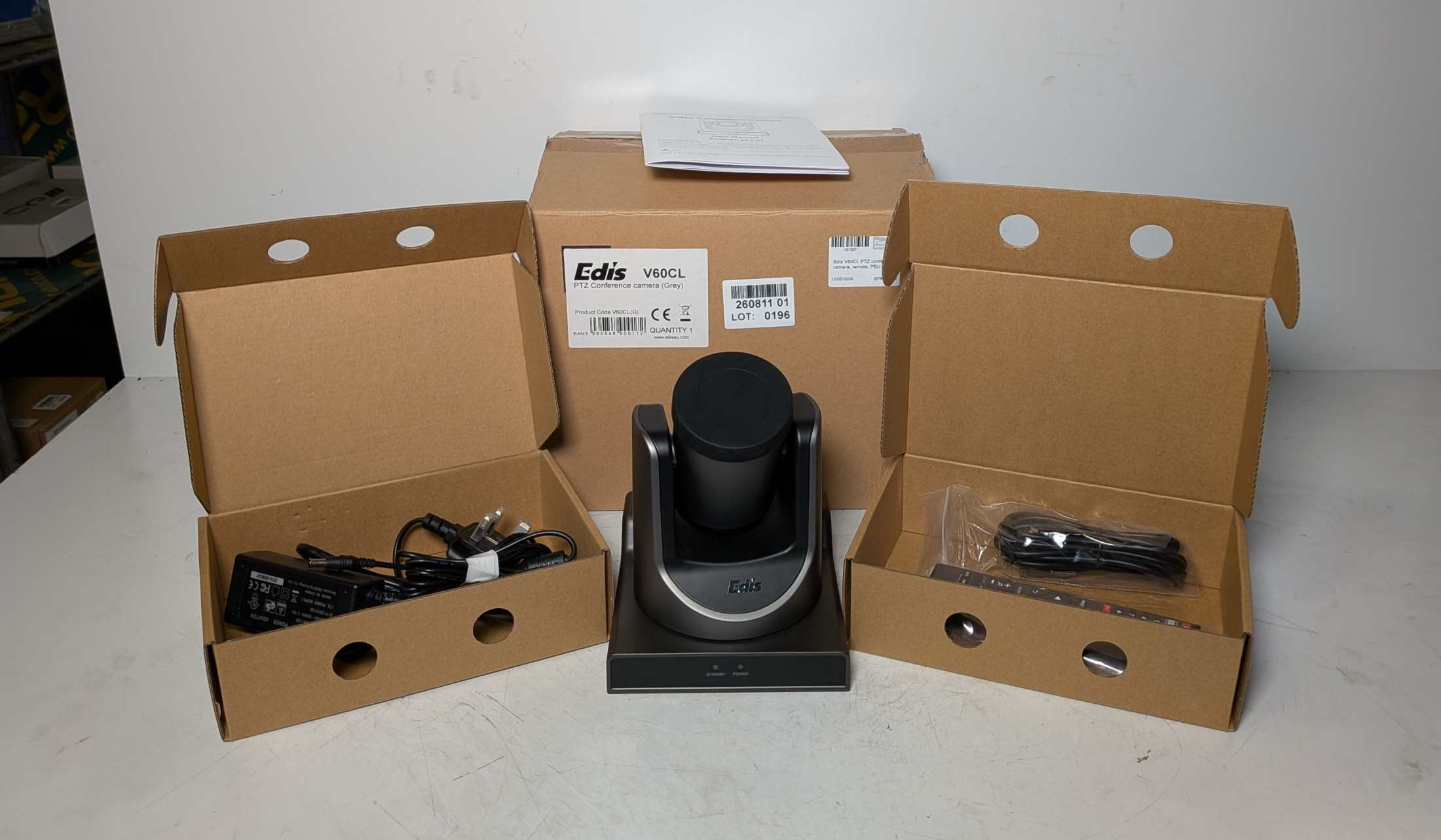 Edis V60CL PTZ conference camera with remote and PSU - grey - photo 1