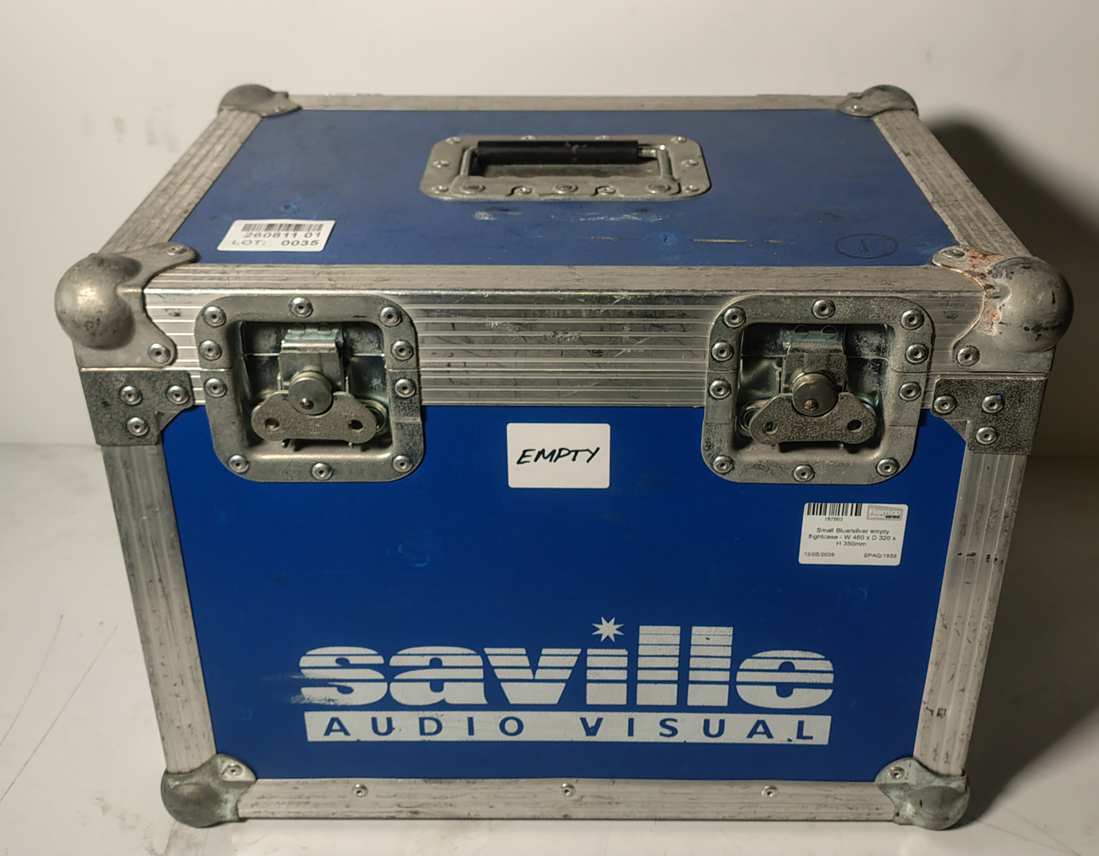 Small blue/silver empty flightcase - W 460 x D 320 x H 350mm - photo 1