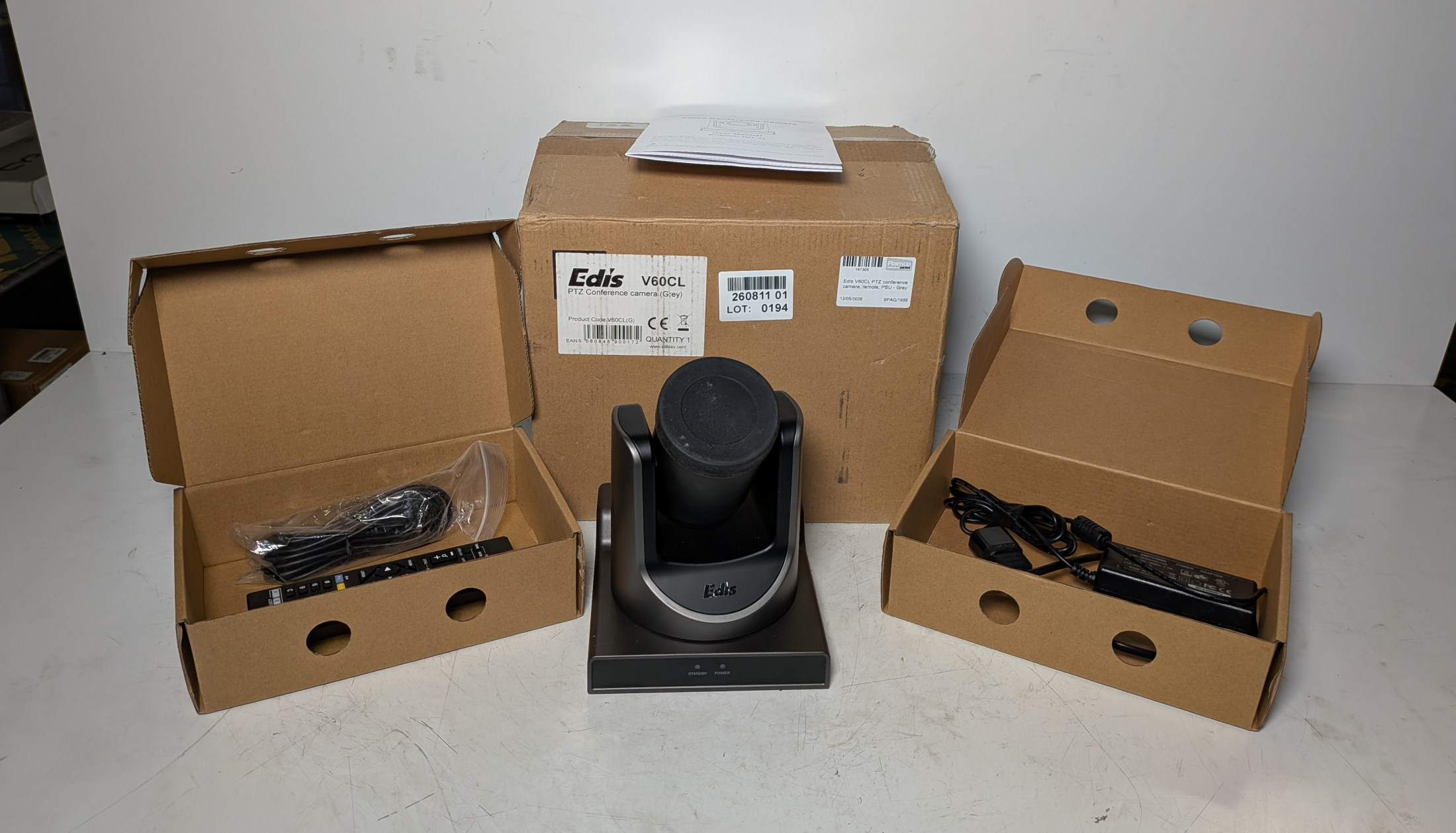 Edis V60CL PTZ conference camera with remote and PSU - grey - photo 1