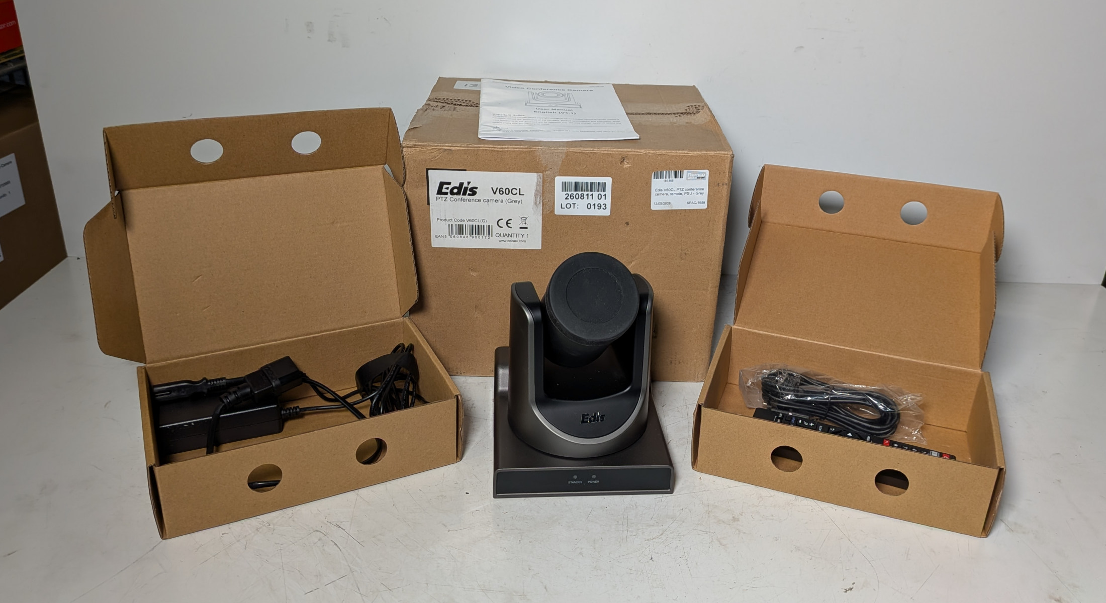 Edis V60CL PTZ conference camera with remote and PSU - grey - photo 1