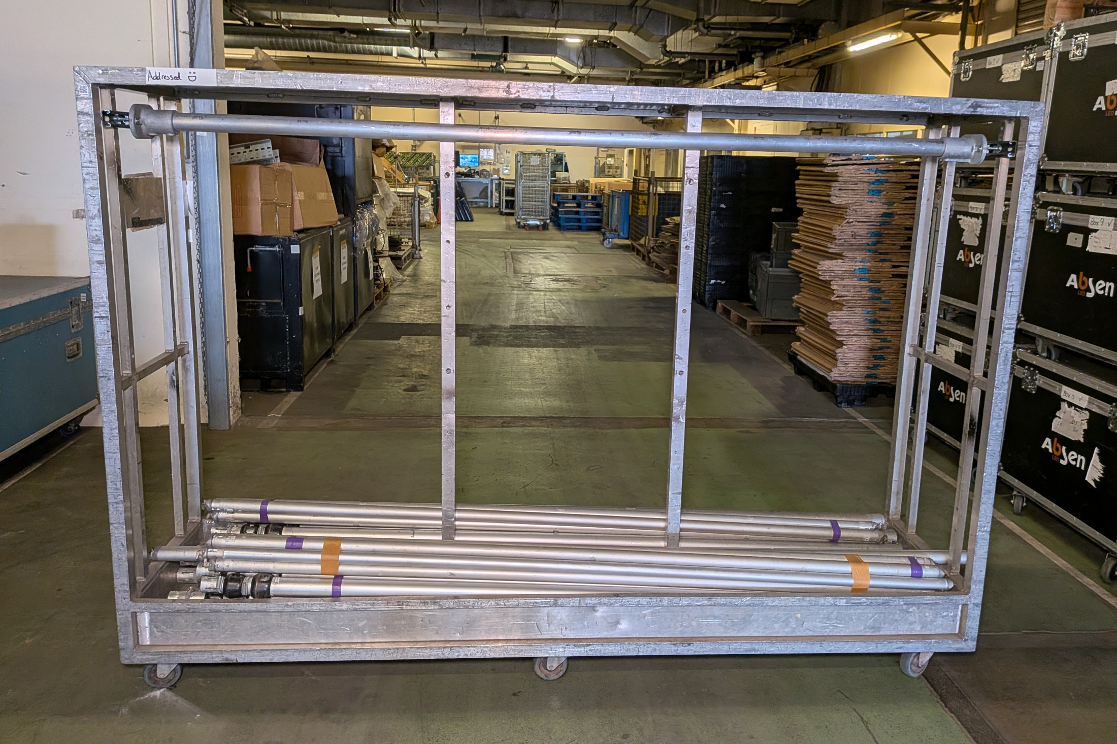 Staging equipment - aluminium mobile racking with 21x drape uprights and 9x horizontal members - photo 1