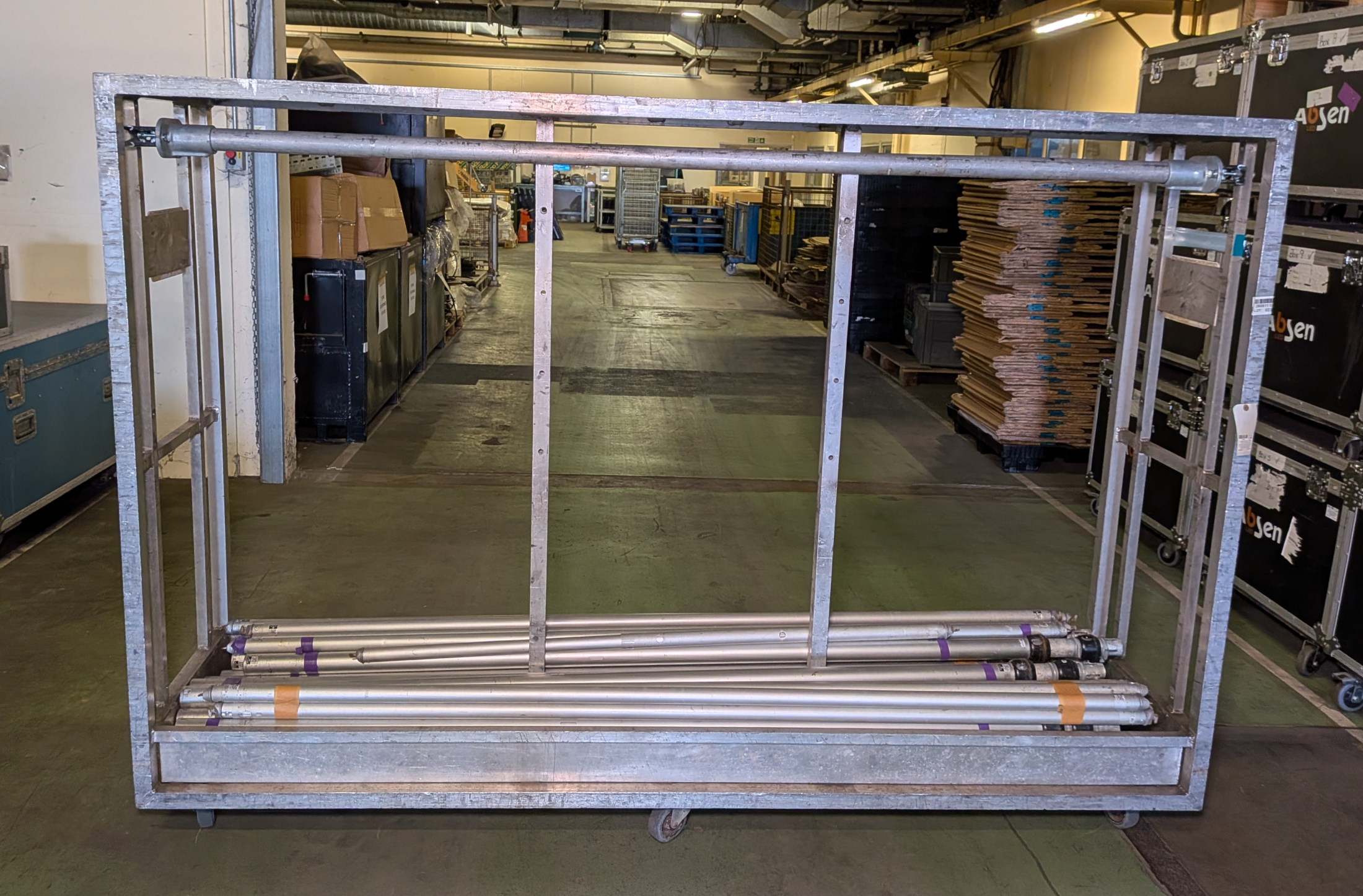 Staging equipment - aluminium mobile racking with 21x drape uprights and 9x horizontal members - photo 1
