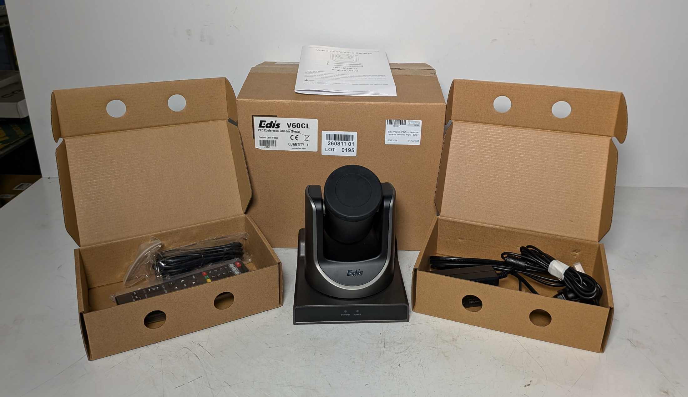 Edis V60CL PTZ conference camera with remote and PSU - grey - photo 1