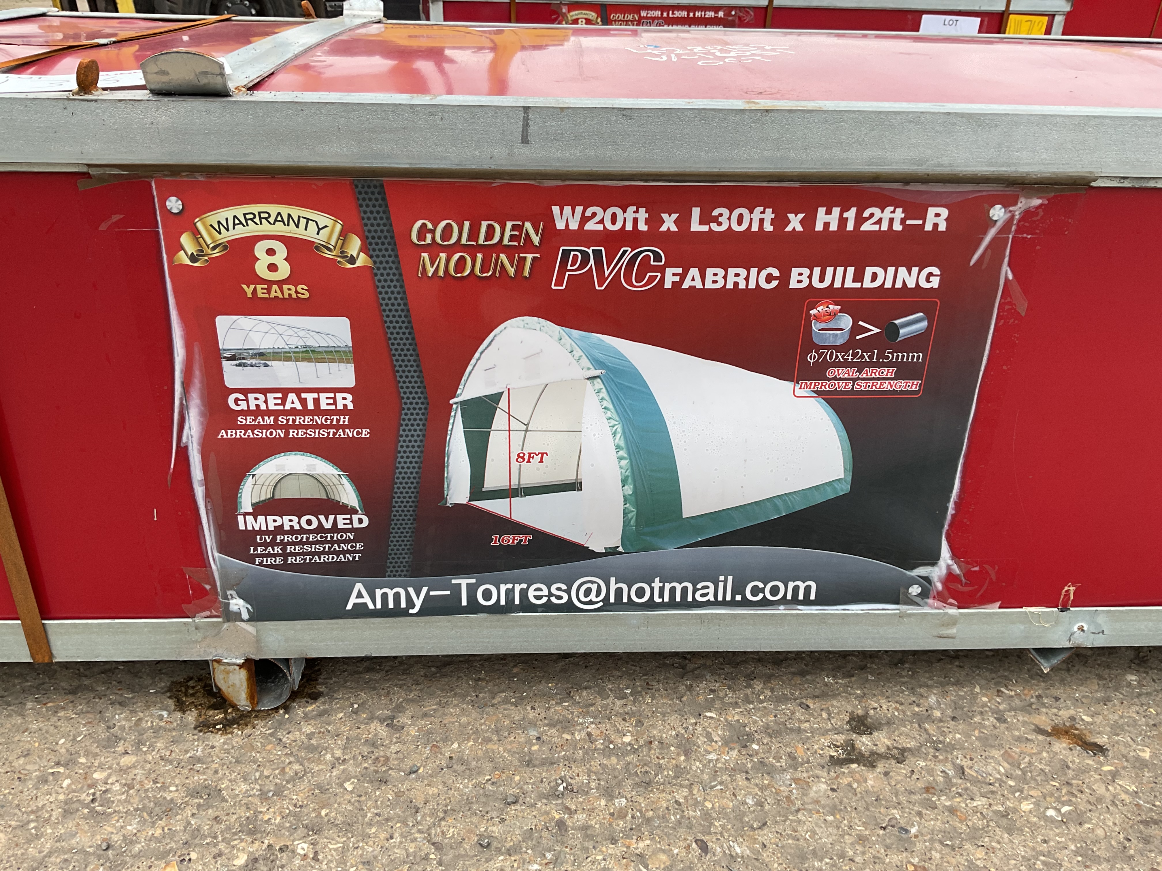 New Unissued Heavy Duty Storage Building 20'W x 30'L x 12' H P/No 203012R. - photo 1