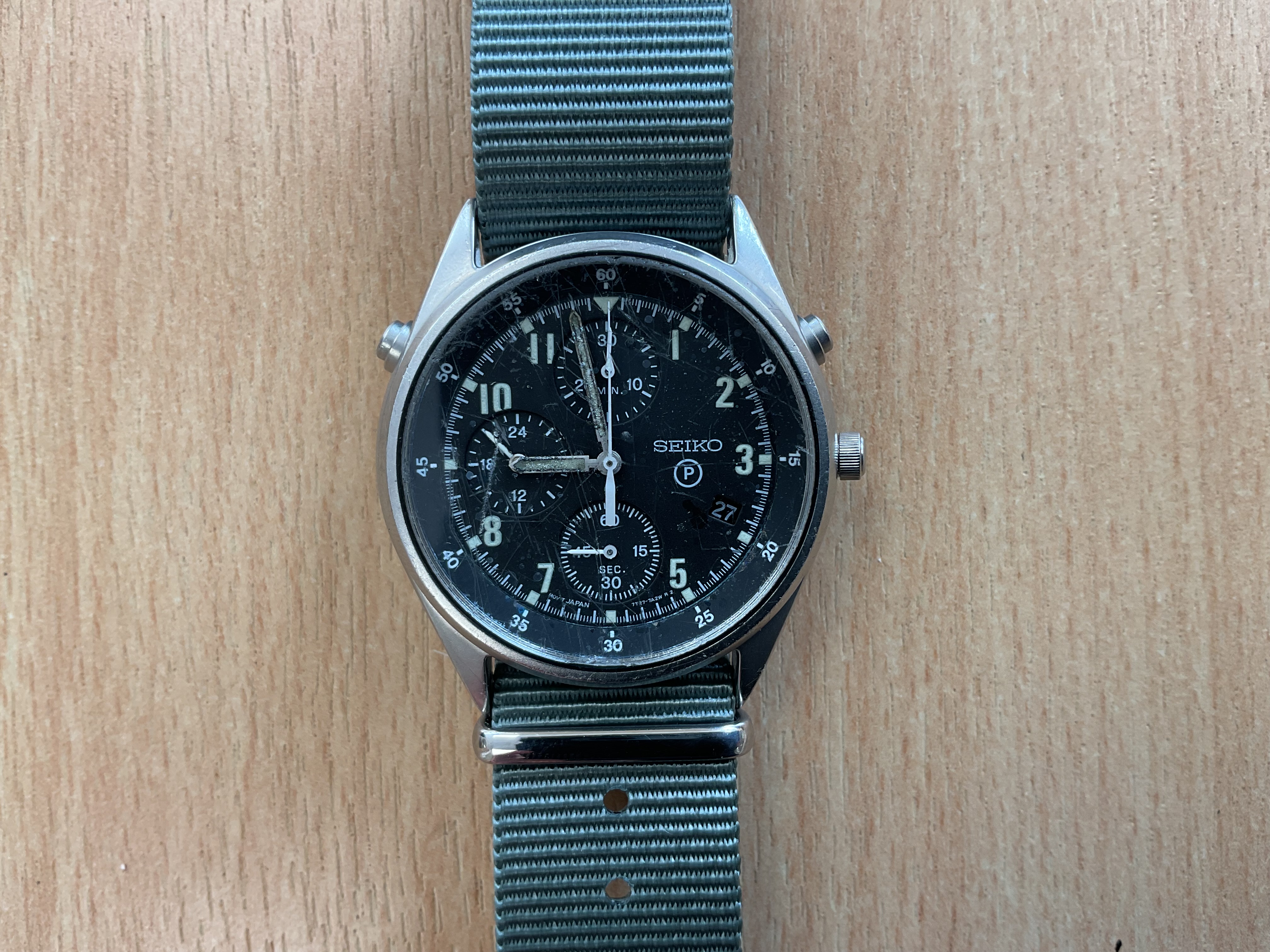 Seiko Gen 2 Pilots Chrono with Date, RAF Tornado Force Issue, Nato Marks, Sn° 3381, Date 1995 - photo 1