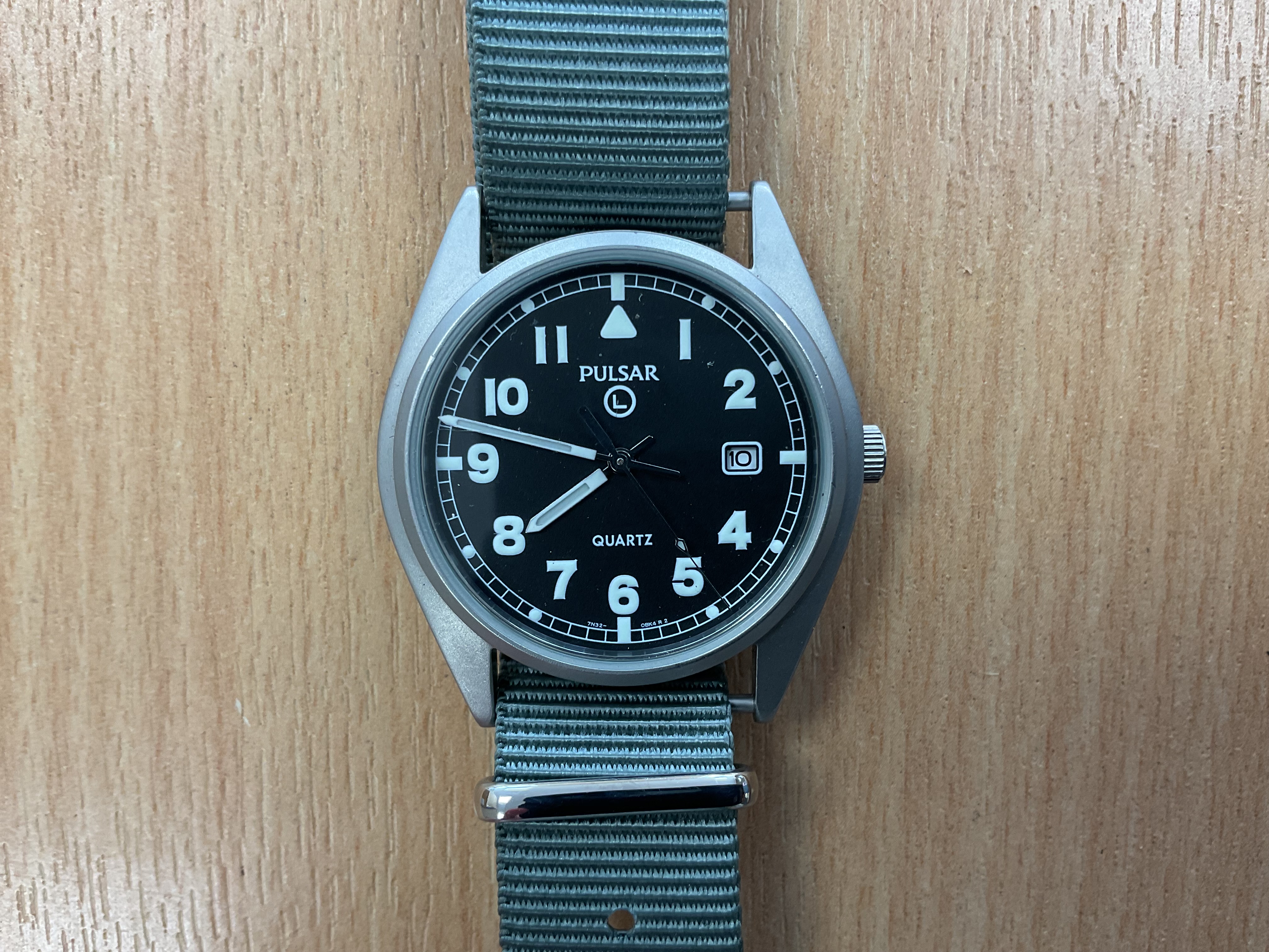 Unissued Condition Pulsar British Army Service Watch with Date, Nato Marks, Date 2004 - photo 1