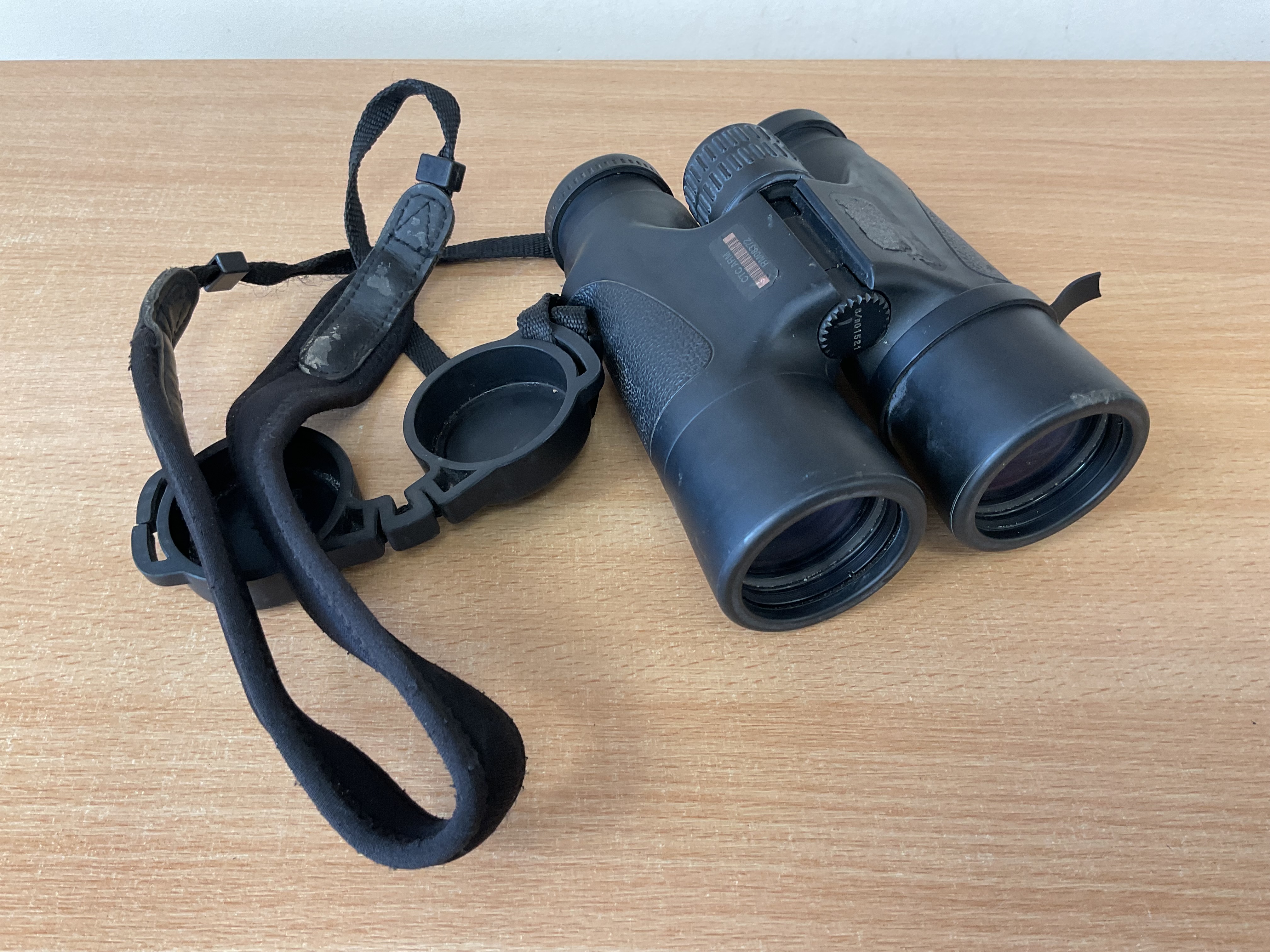 Pair of British Military PYSER - SGI E 8 x 42 RM Bino's with Lens Covers, Neck Strap, Carry Case - photo 1
