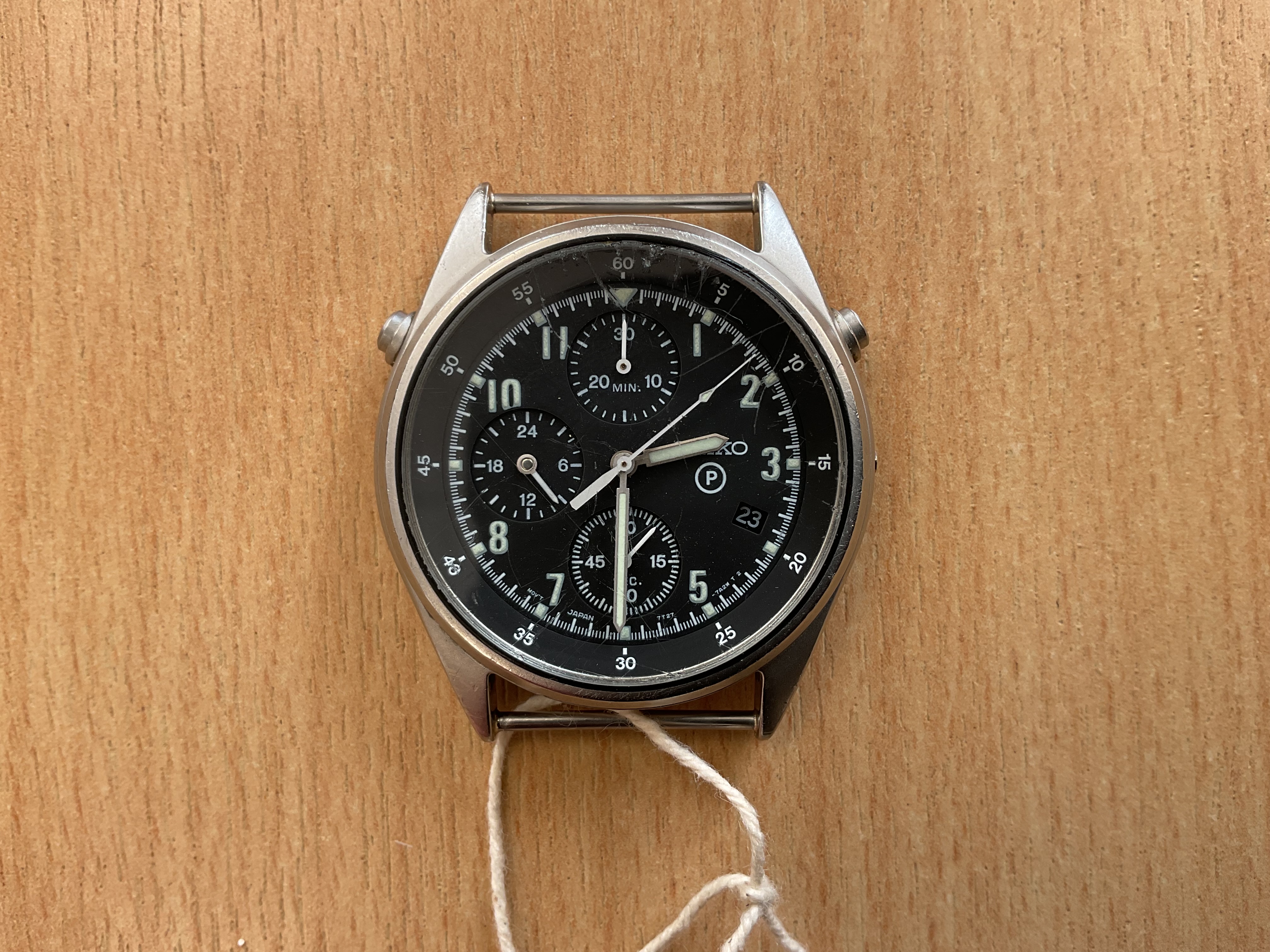 Seiko Gen 2 Pilots Chrono with Date, RAF Tornado Force Issue, Nato Marks, Date 1995 *Winder Missing* - photo 1