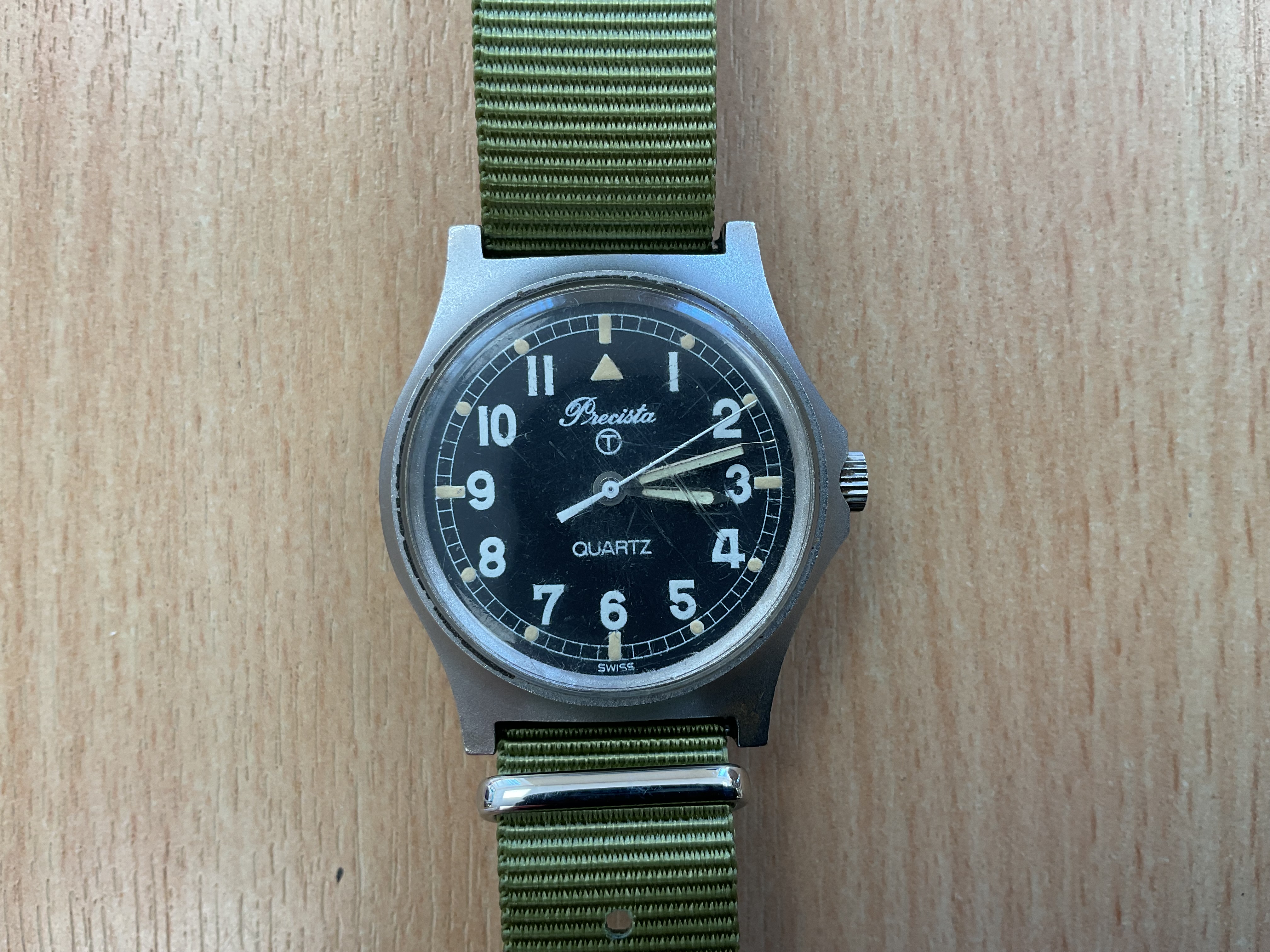 Very Rare Precista W10 British Army Fat Boy Service Watch, Nato Marks, Date 1982, *Falklands War* - photo 1