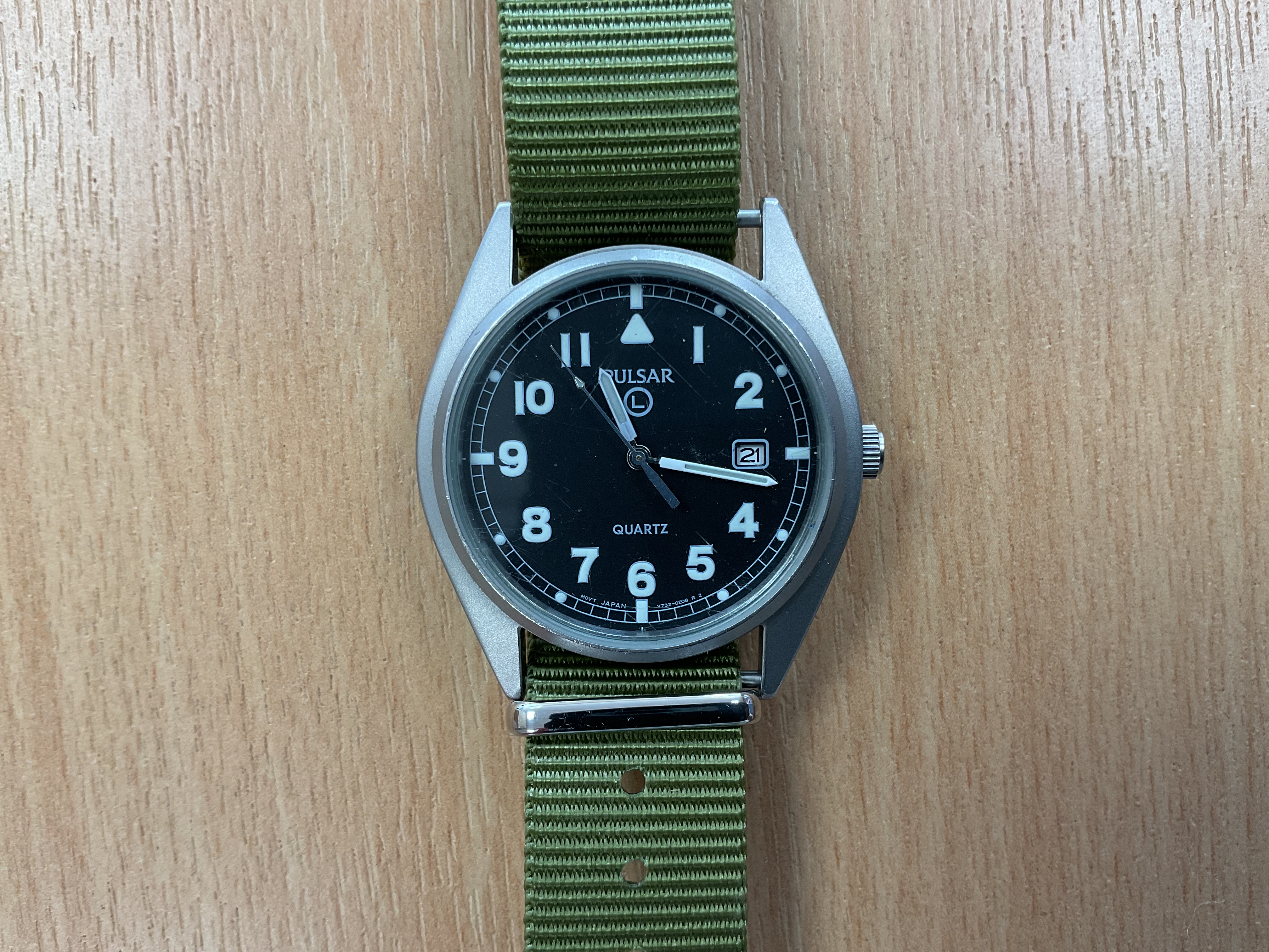 Unissued Condition Pulsar British Army Service Watch with Date, Nato Marks, Date 1999 - photo 1