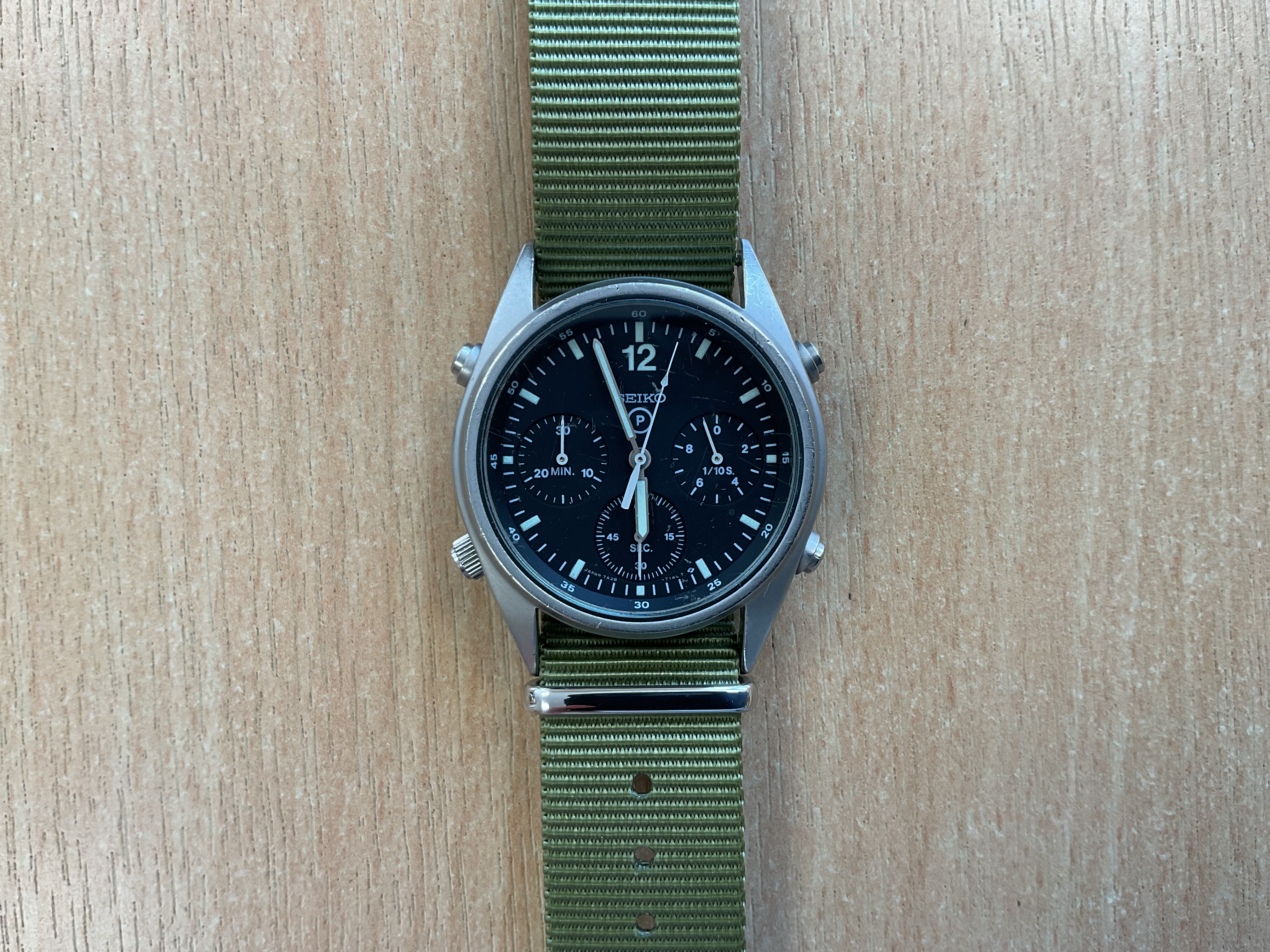 Rare Seiko Gen 1 Pilots Chrono RAF Harrier Force Issue, Sn° 8870, Date 1989, from MOD - photo 1